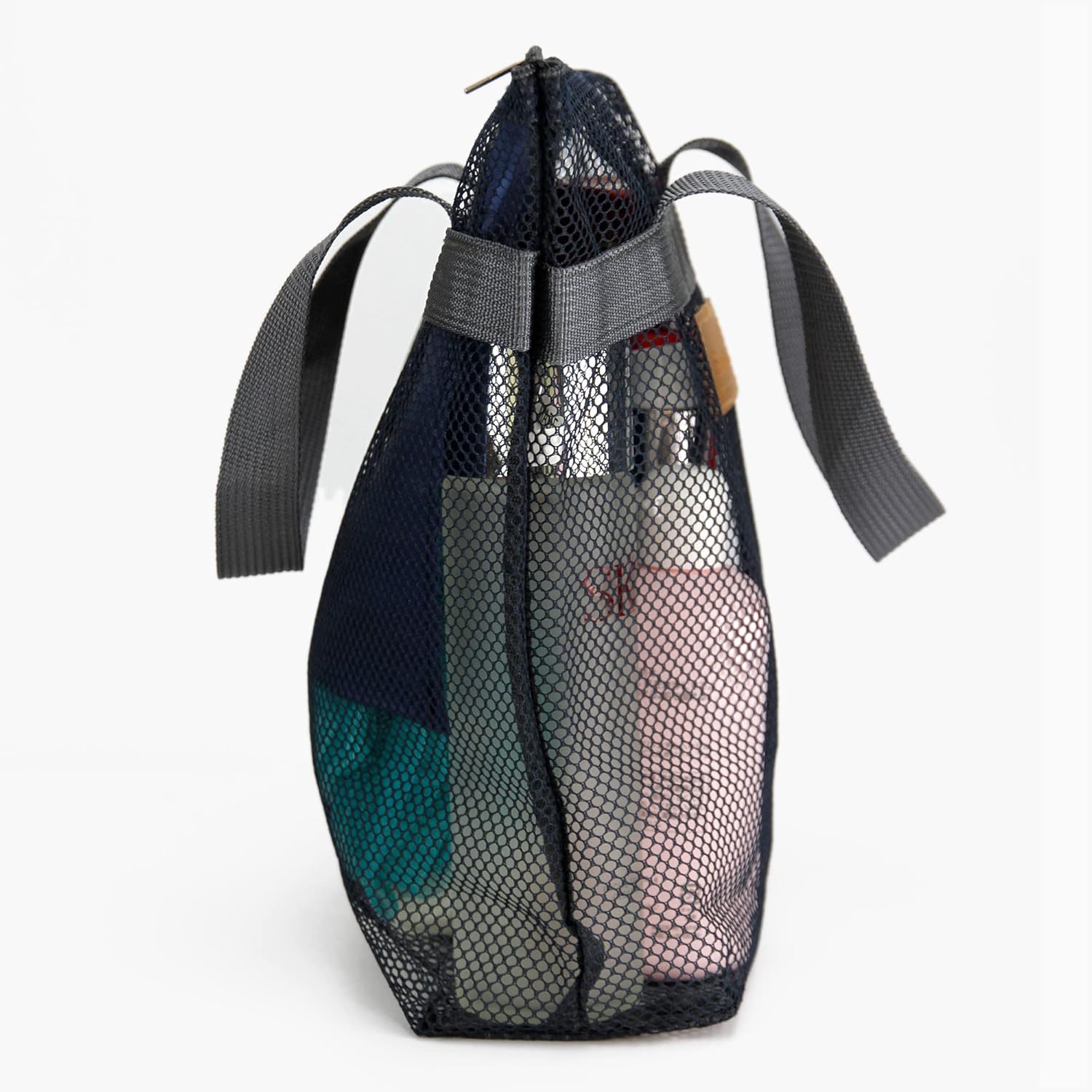 Mesh Shower Caddy Bag with Zipper for Travel and Gym