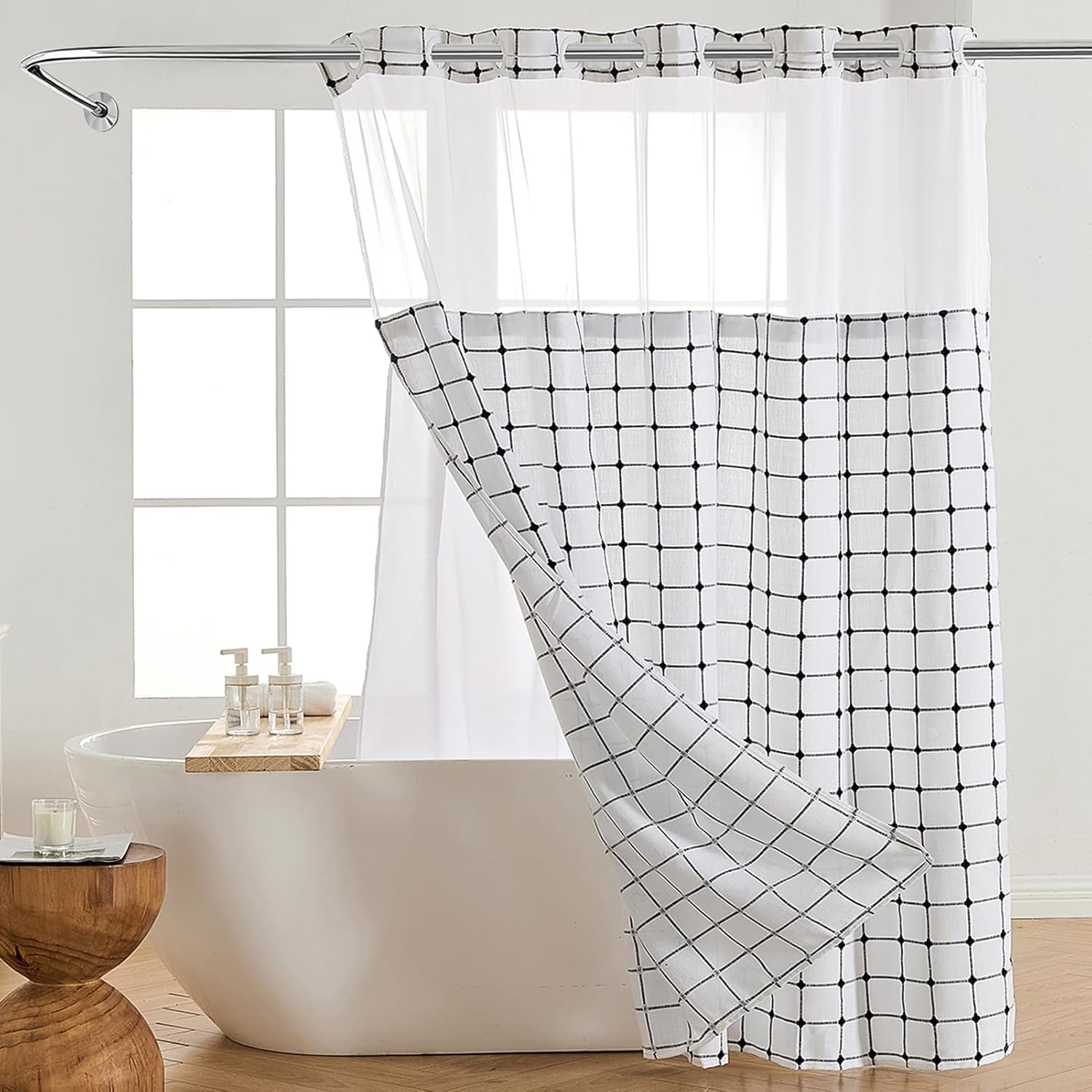 Nesphy Boho Farmhouse Shower Curtain Set 1