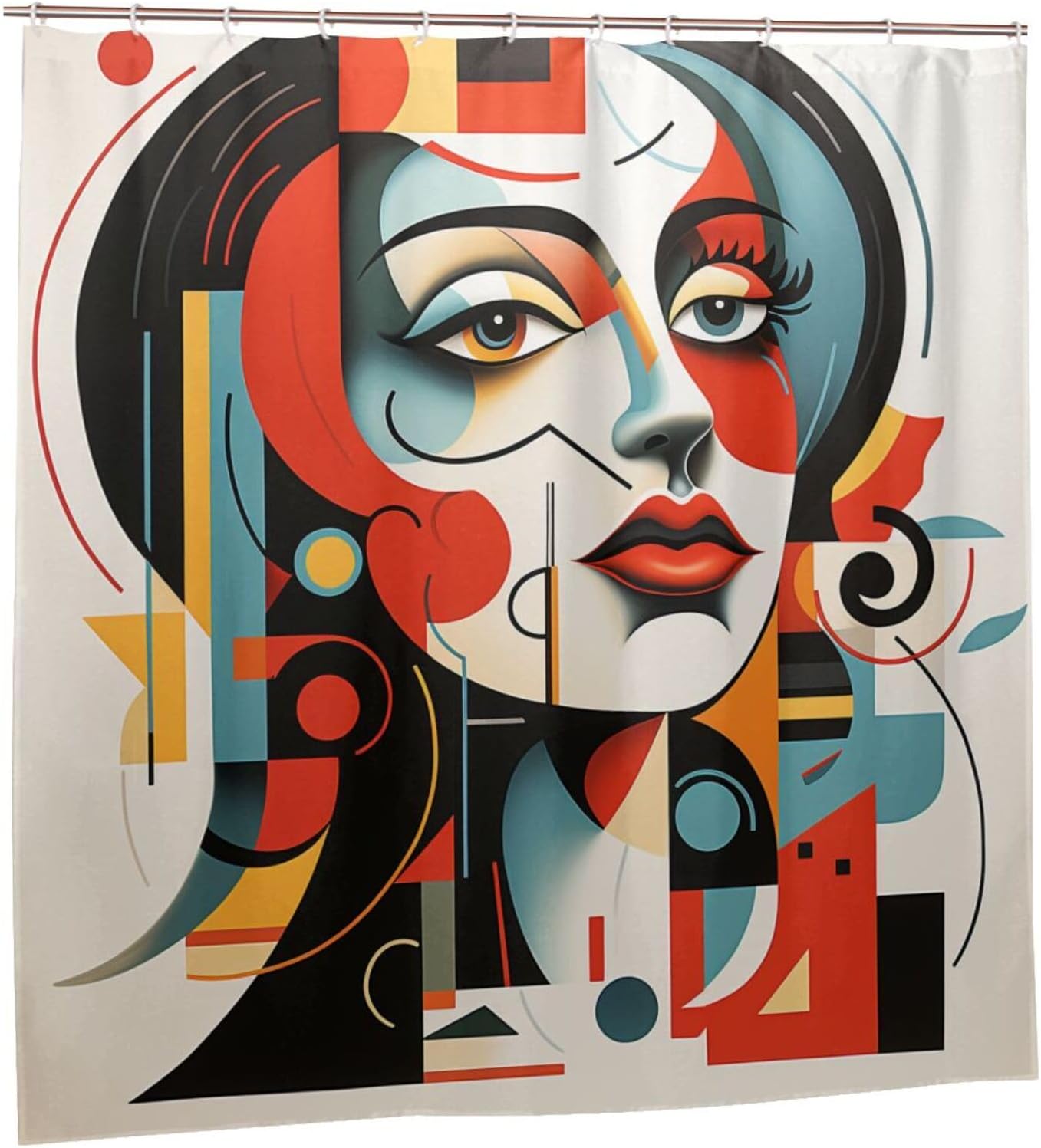 DAOWANGZUO Abstract Girl Boho Shower Curtain Set 72x72in