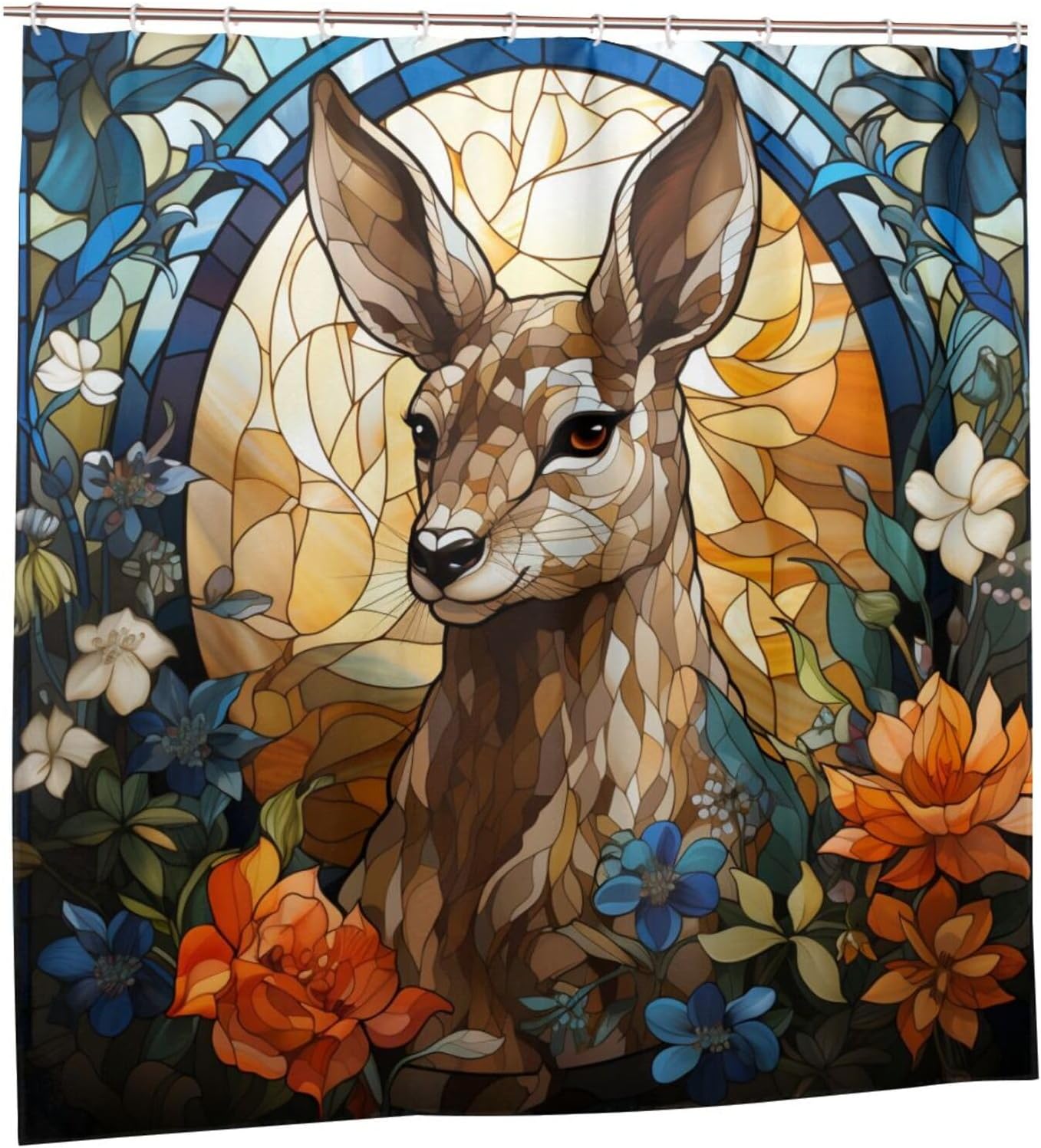 DAOWANGZUO Kangaroo Shower Curtain Set 72x72in