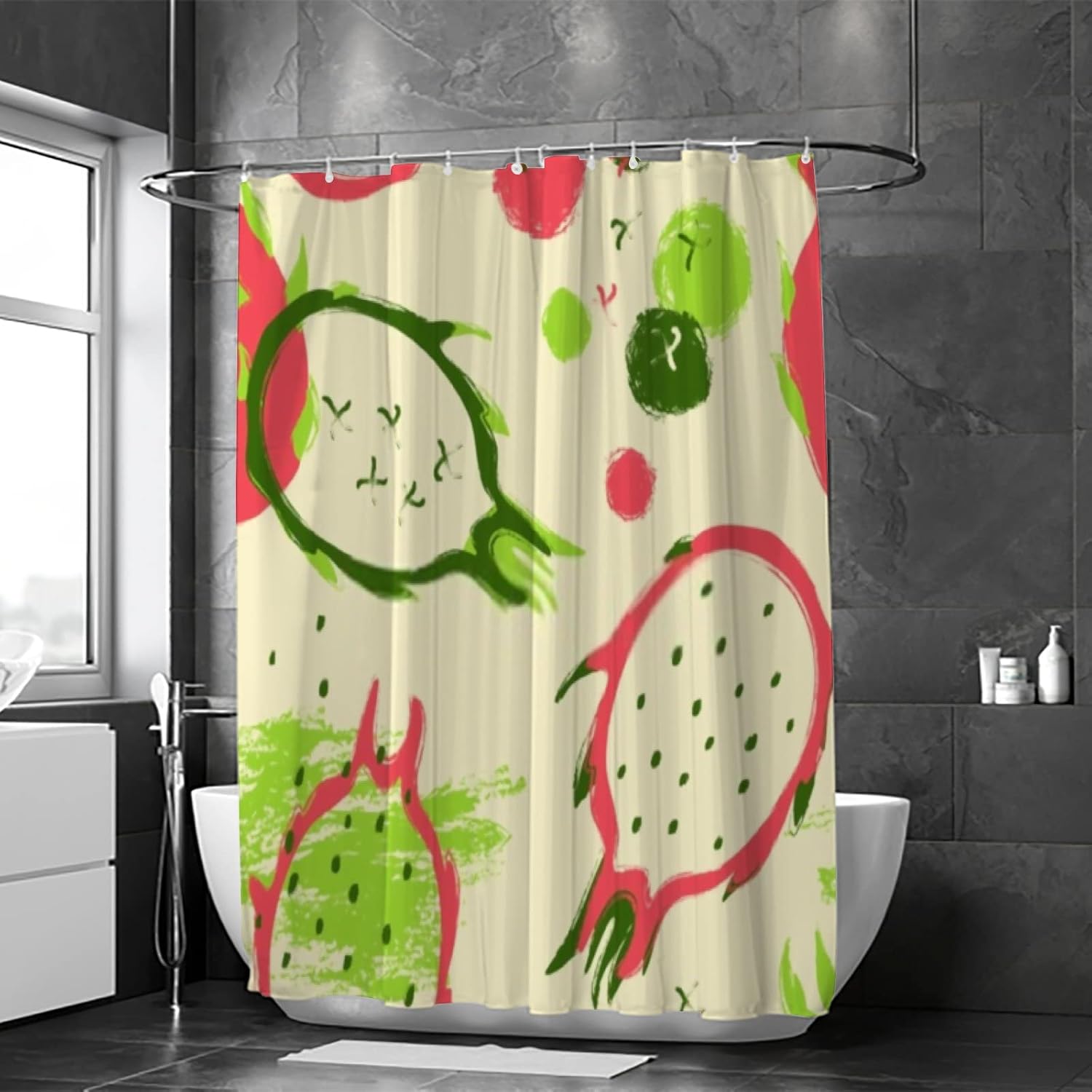 Hapuxt Waterproof Dragon Fruit Shower Curtain 60x72