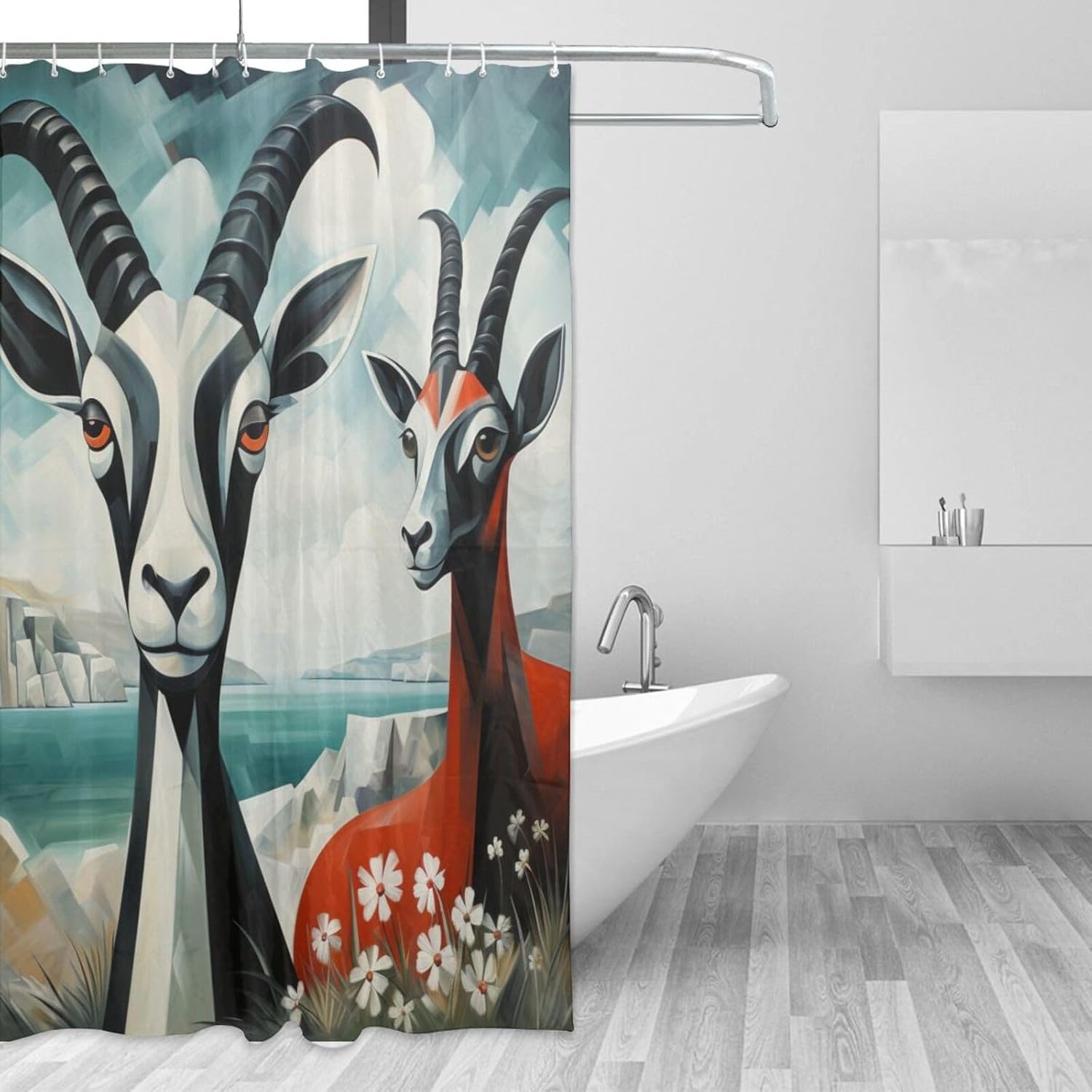 DAOWANGZUO Sheep Shower Curtain Set 1