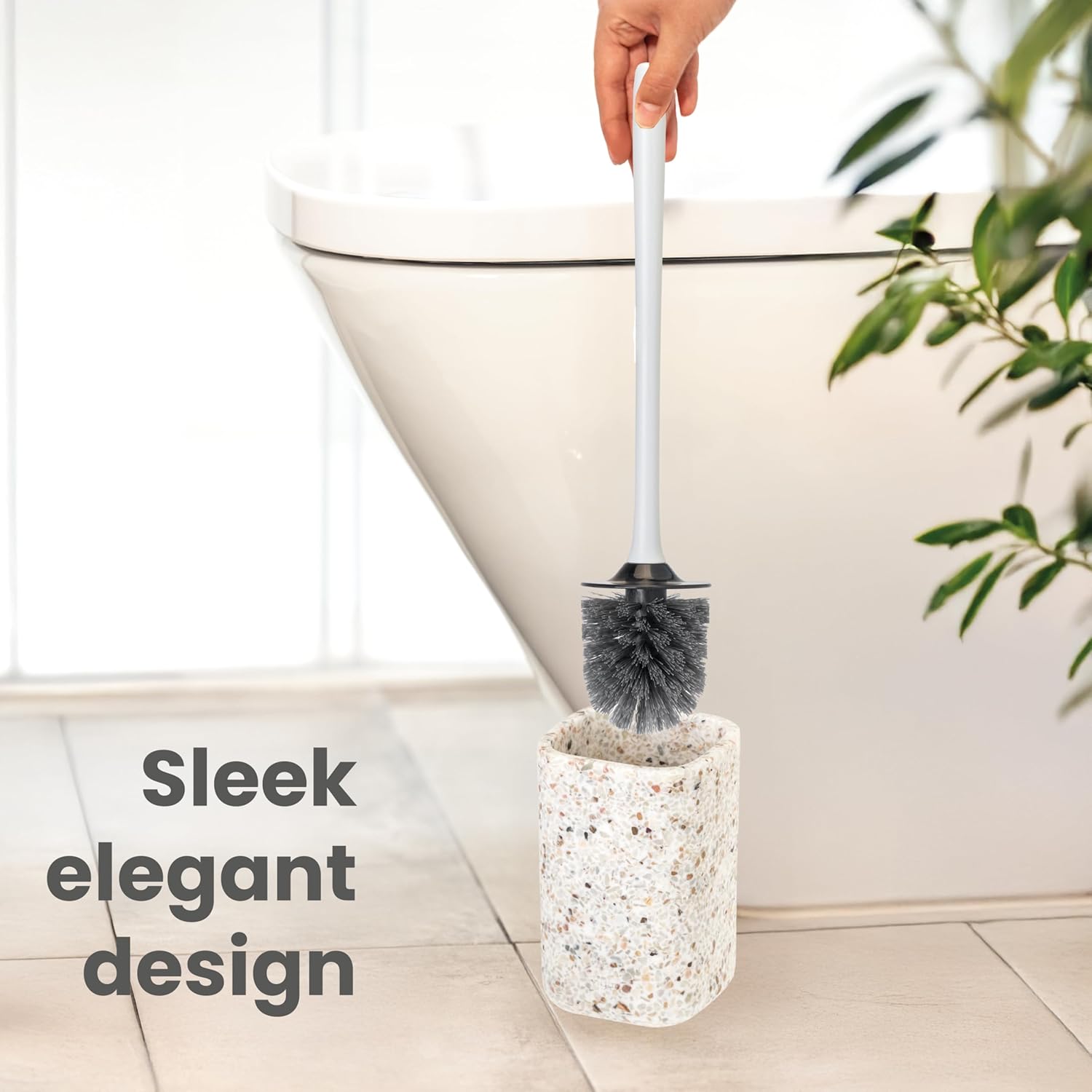 Vigar Zense Toilet Brush with Holder Set