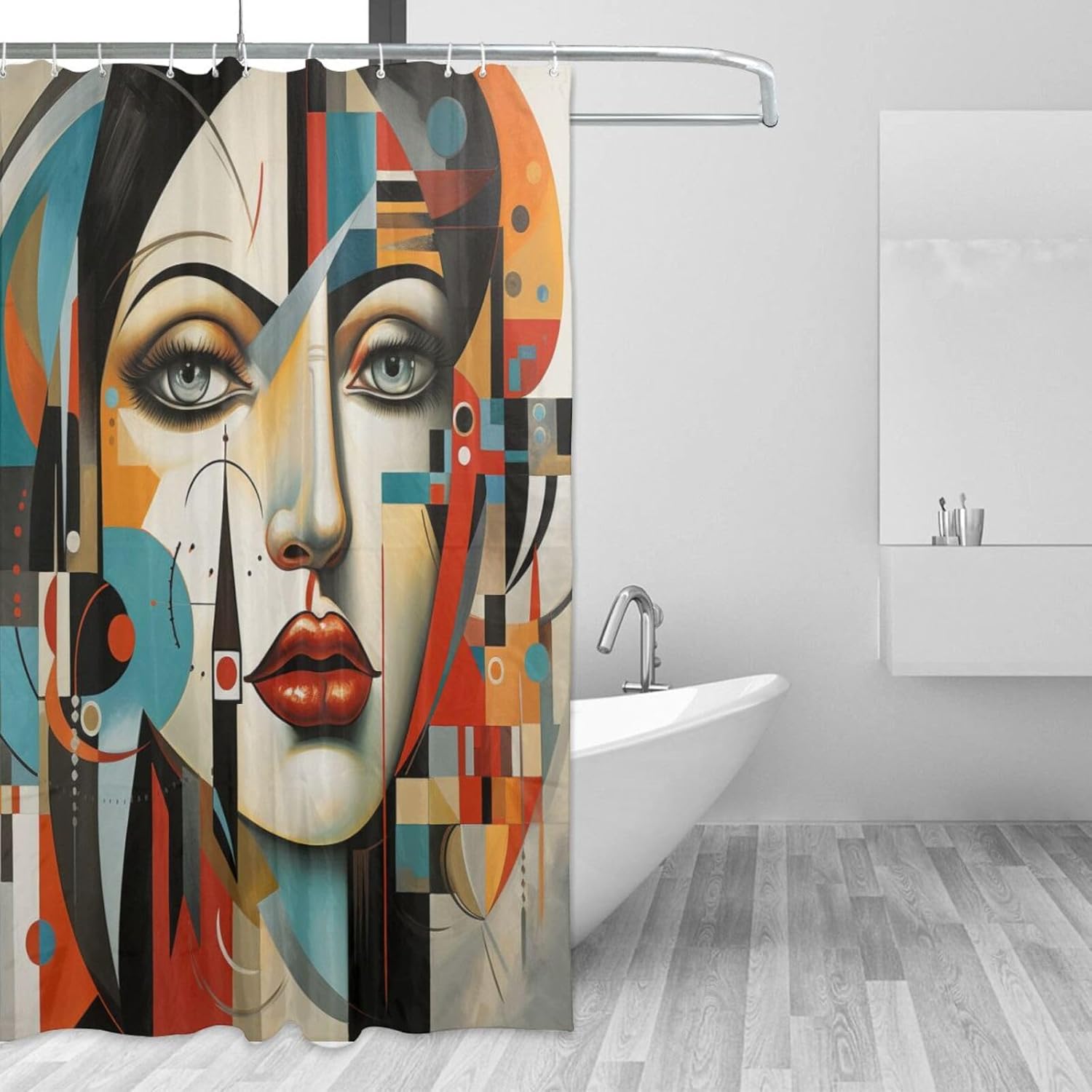 DAOWANGZUO Female Face Shower Curtain Set 72x72in