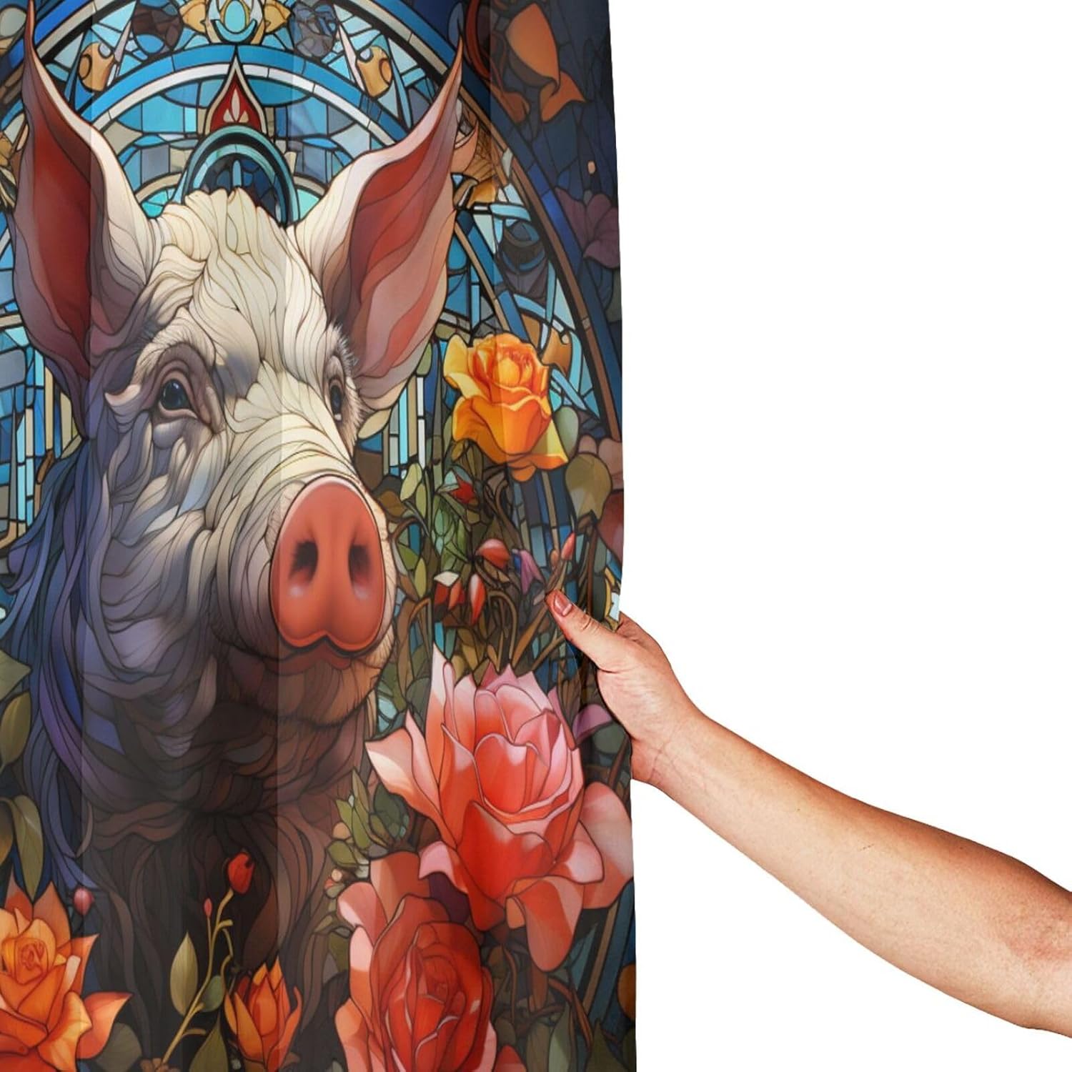 DAOWANGZUO Pig Shower Curtain Set 72x72in