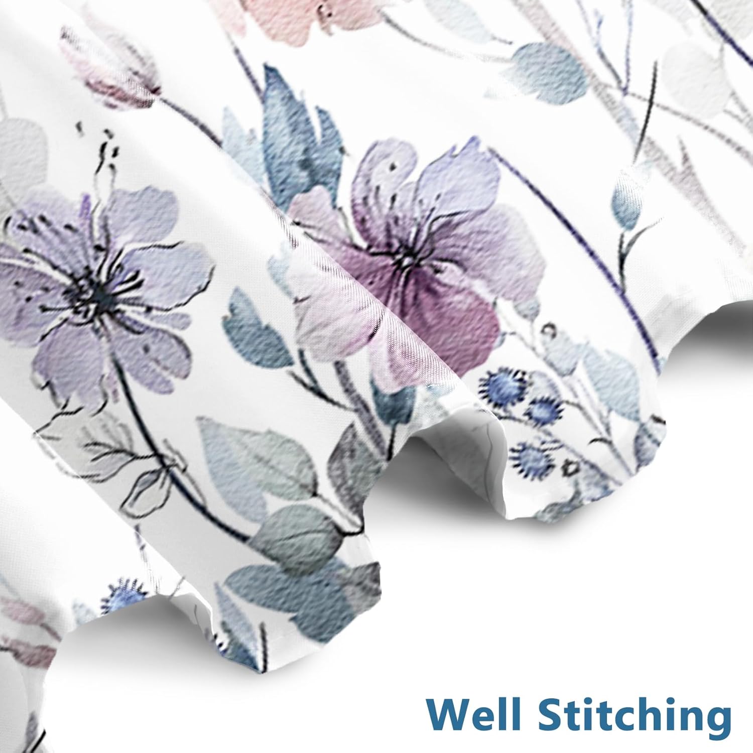 AWERT Watercolor Floral Shower Curtain 72x72inch