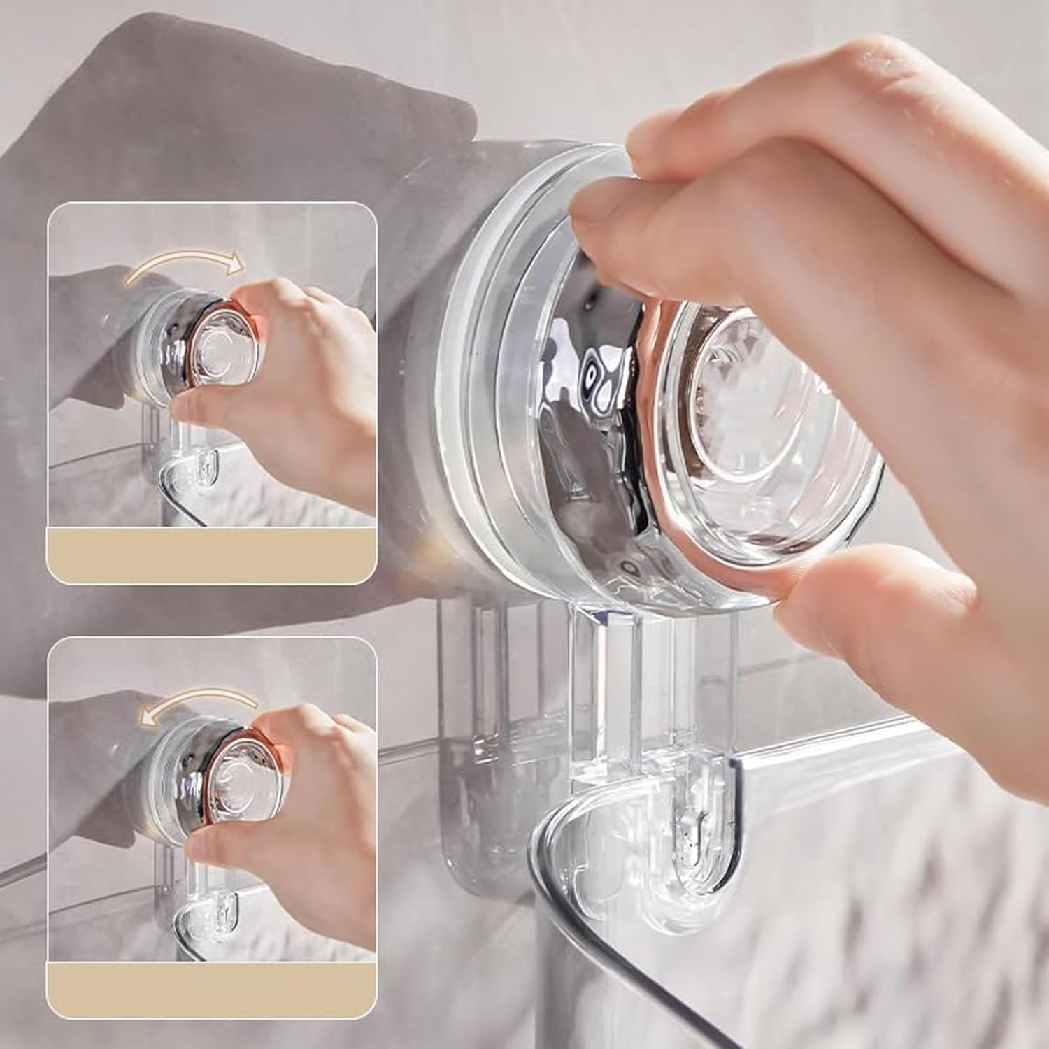 Heykomi No-Drill Shower Caddy Shelf Clear Acrylic Suction Cup Storage Rack
