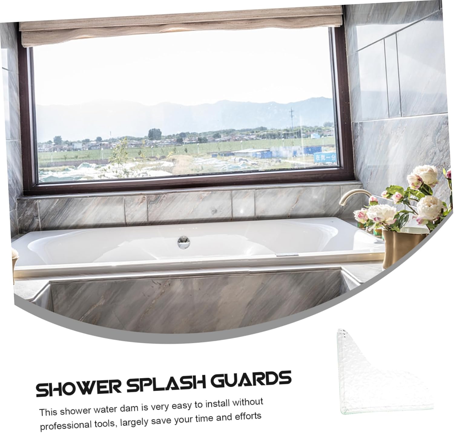Mobestech 2Pcs Bathtub Splash Guard Water Barrier for Bathroom and Kitchen