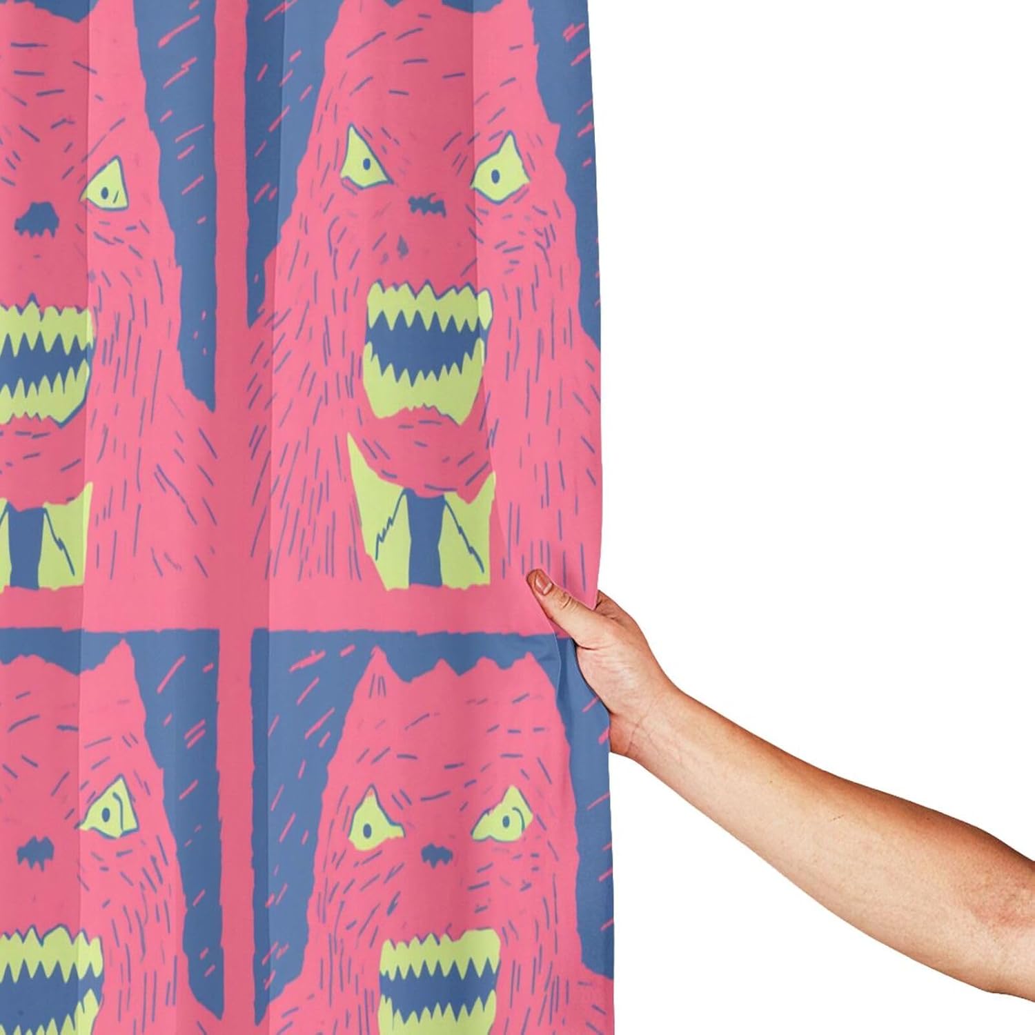 Red Devil Boho Shower Curtain Set with 12 Hooks
