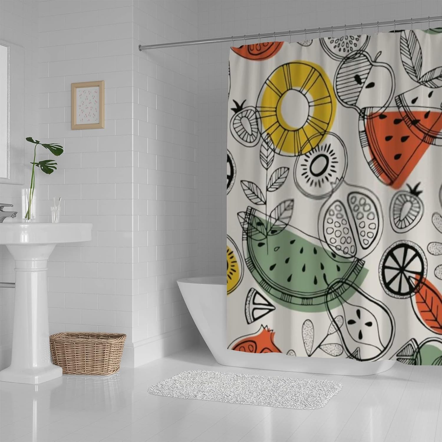 Hapuxt 60x72 Waterproof Shower Curtain with 12 Hooks