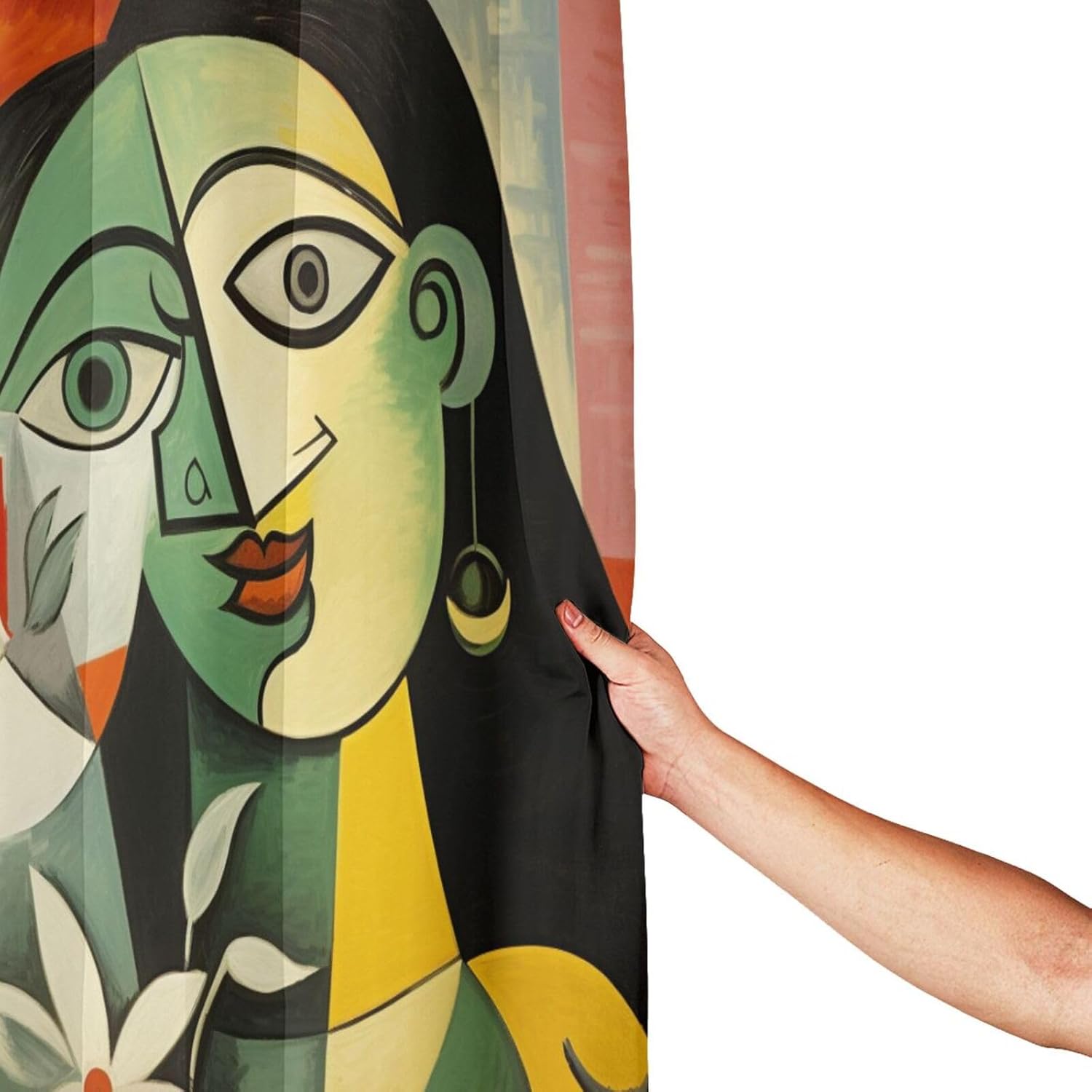 DAOWANGZUO Laughing Girl Shower Curtain Set 72x72in