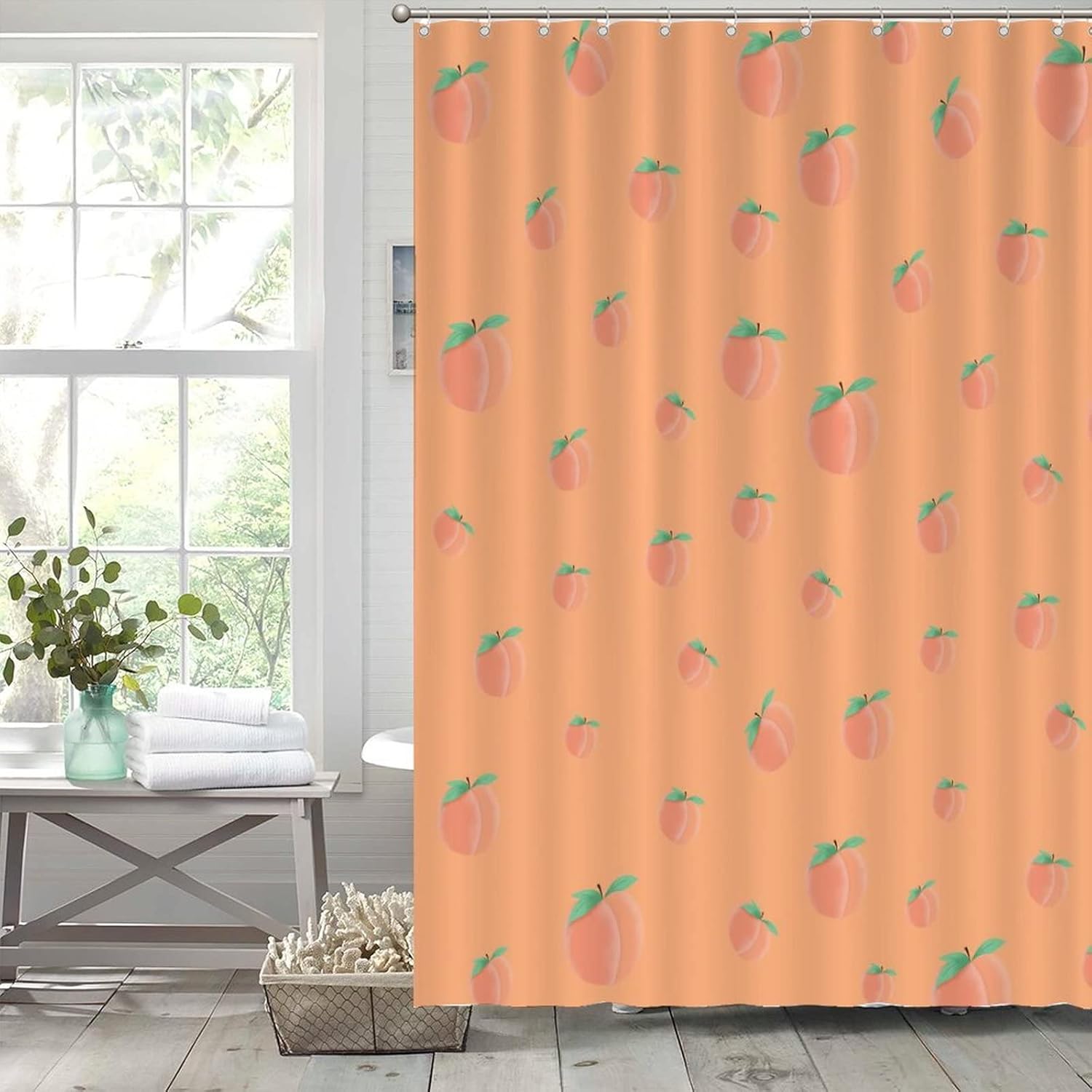 Funny Fruit Shower Curtains 71 x 91 Durable Set with Hooks