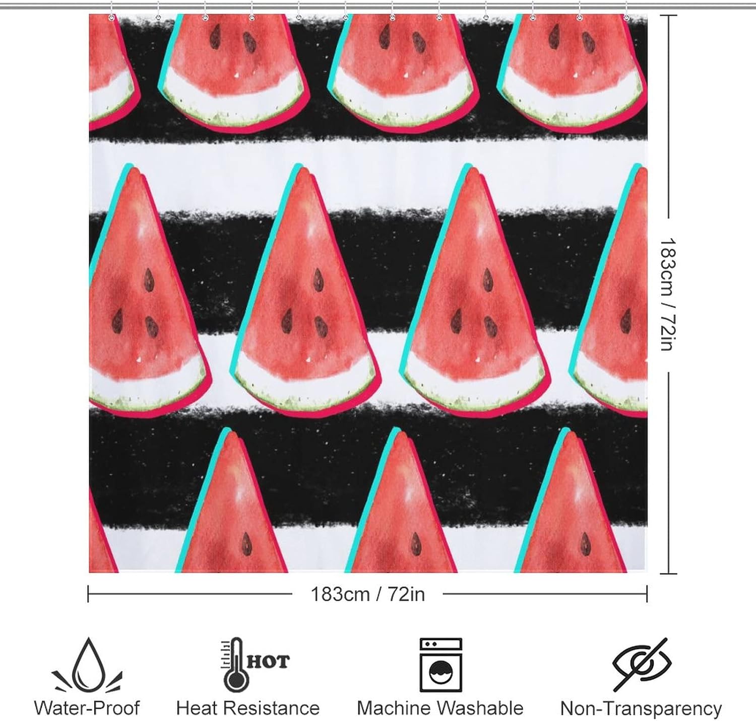 Sweet Natural Food Watermelon Shower Curtain 72x72 Inch