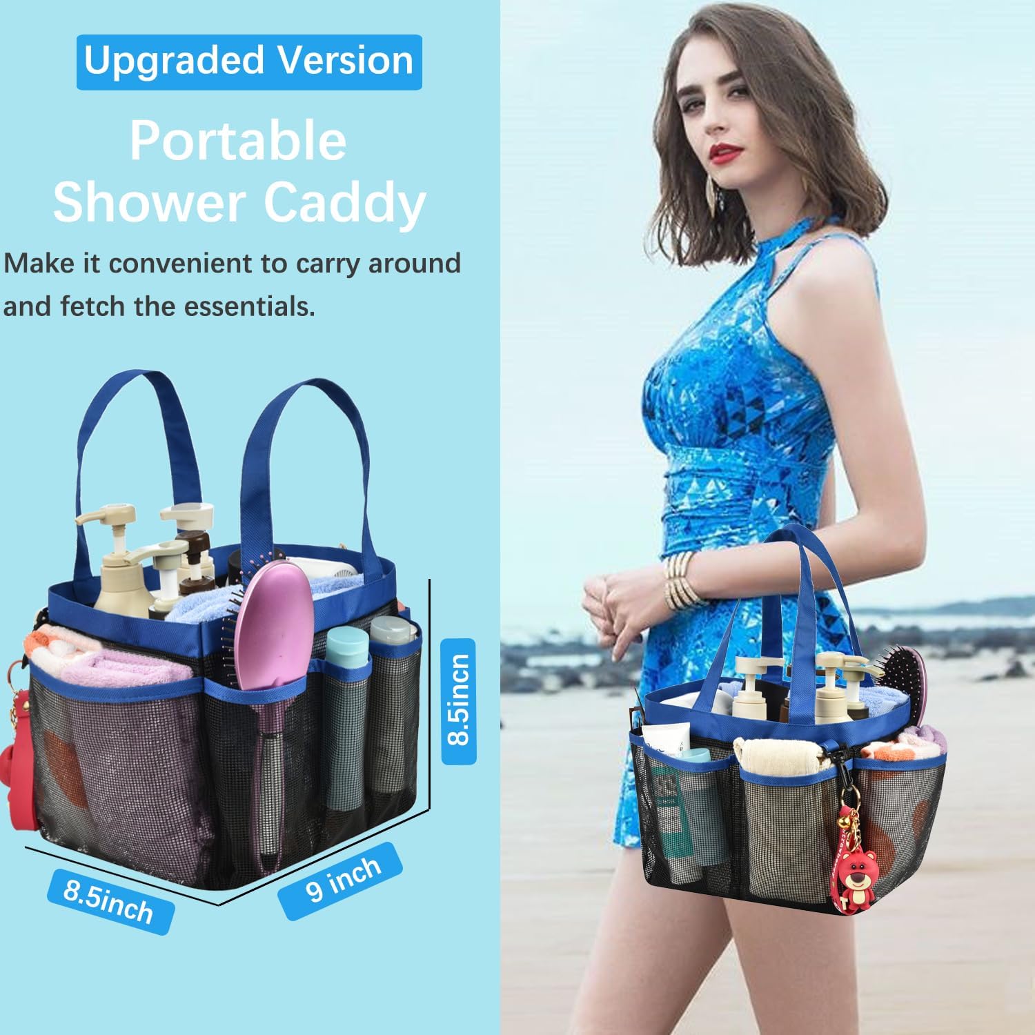 Haundry Mesh Shower Caddy Tote - Large Dorm Organizer