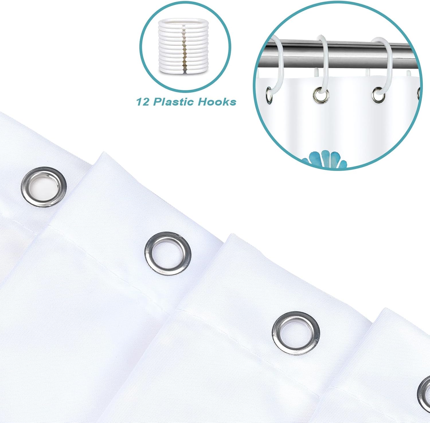 Sea Turtle Shower Curtain with 12 Hooks 72x72 Inches
