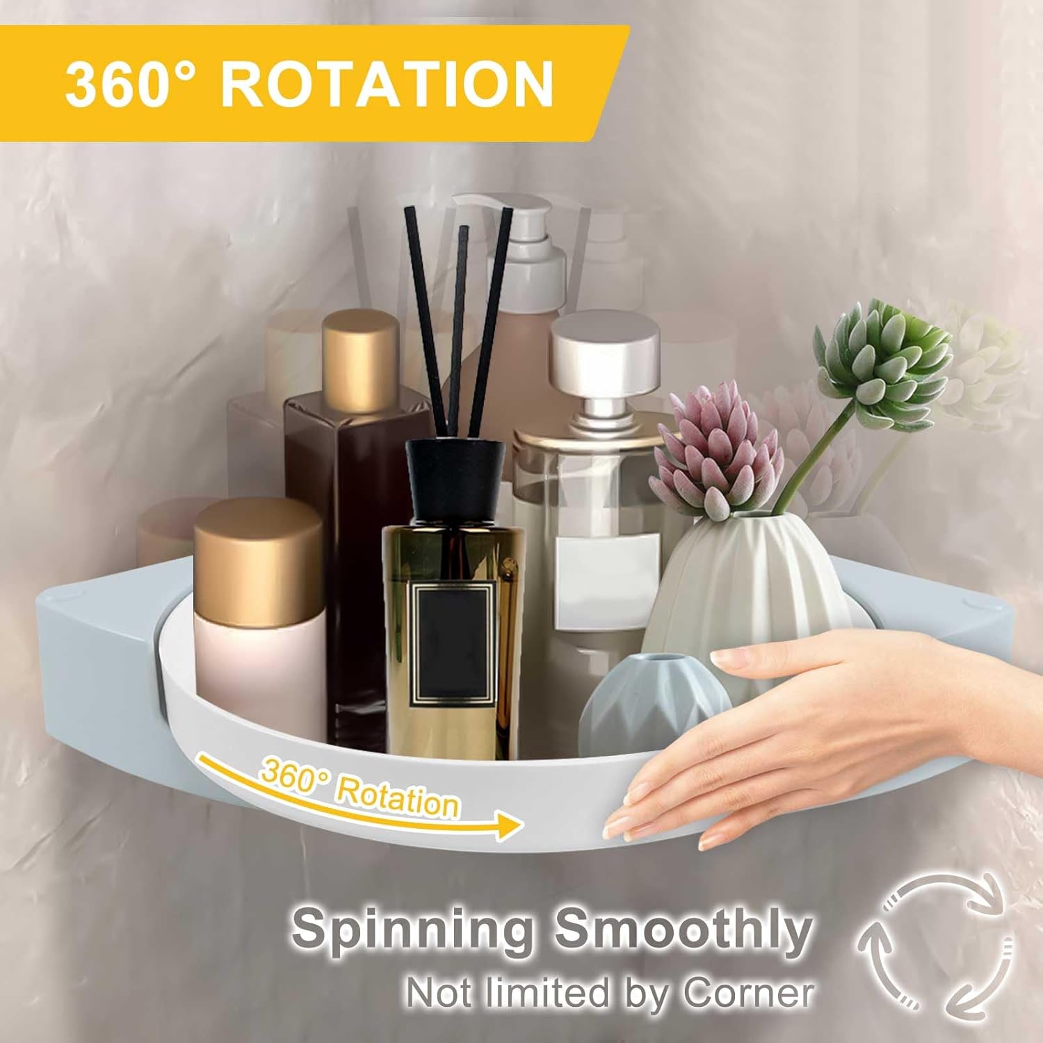 Qivine 360 Rotating Corner Shower Shelf