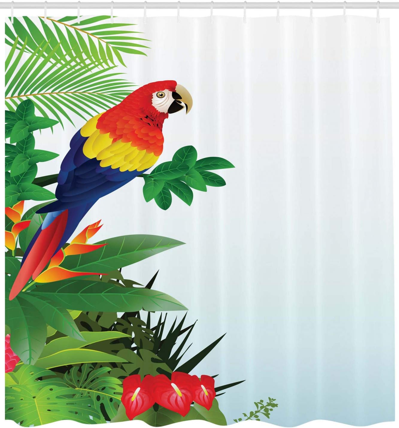 Ambesonne Parrots Shower Curtain Set with Hooks