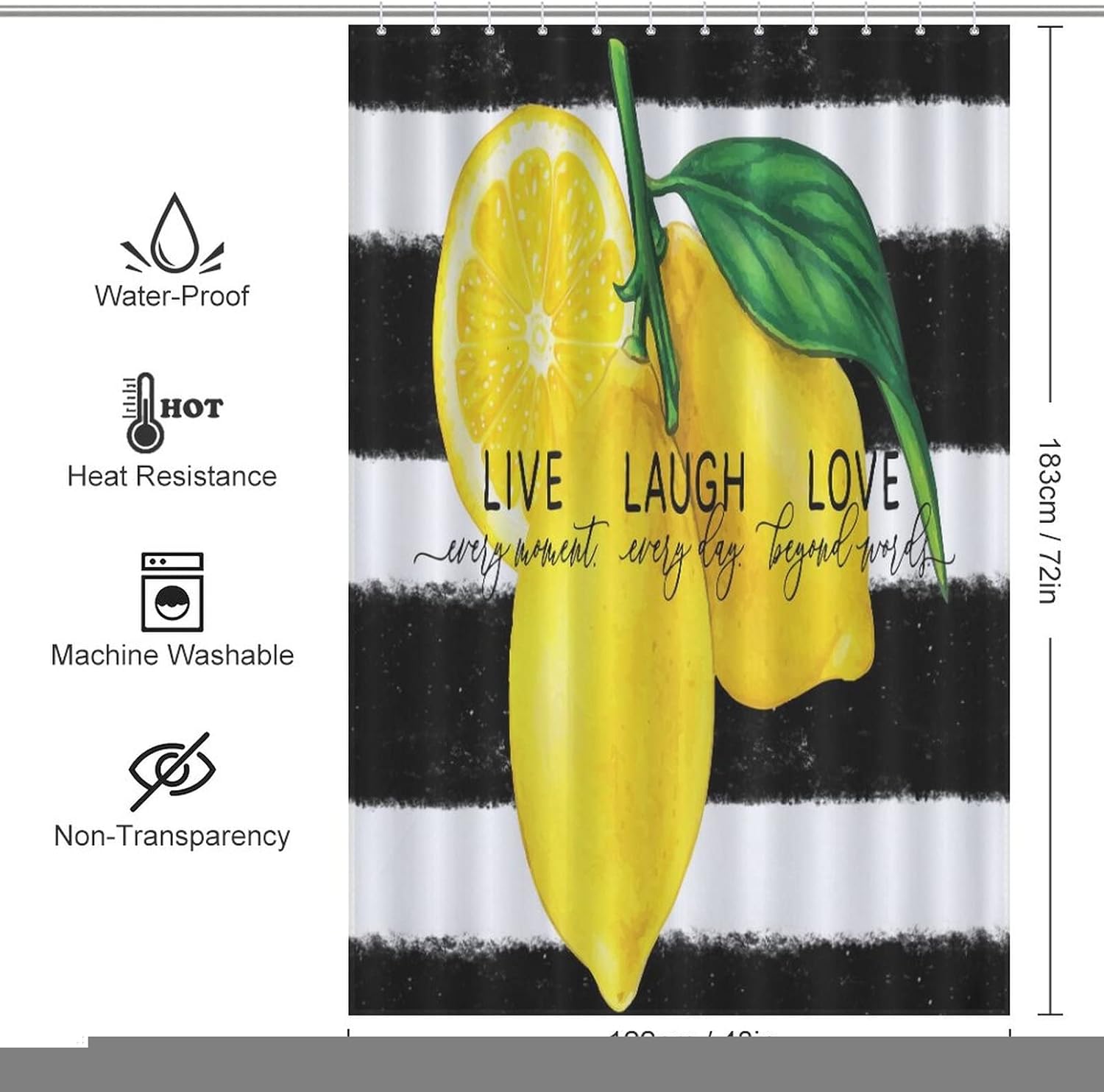 Sweet Natural Food Shower Curtain for 48x72 Inch Bathtub