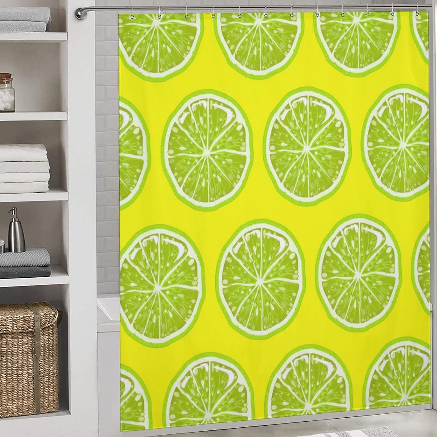 Adorable Lemon Shower Curtain Fabric Set