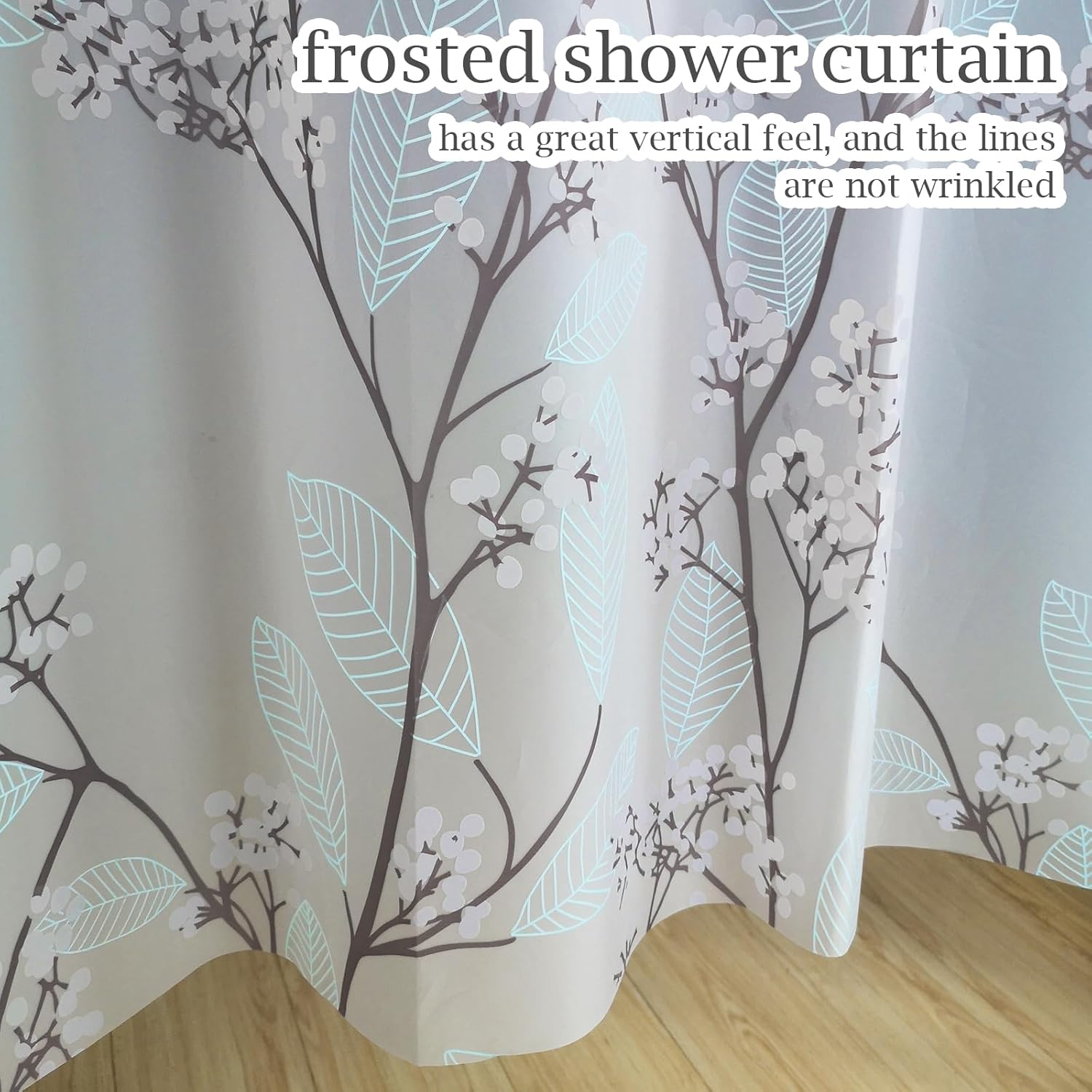 YAKUNCL EVA Shower Curtain Liner - 72x72 Matte Clear with 12 Hooks