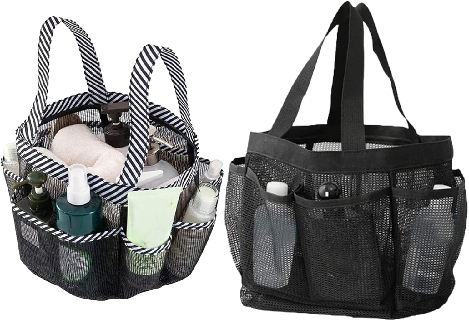 Hperu 8-Pocket Shower Tote Bag 22x22x22cm Black