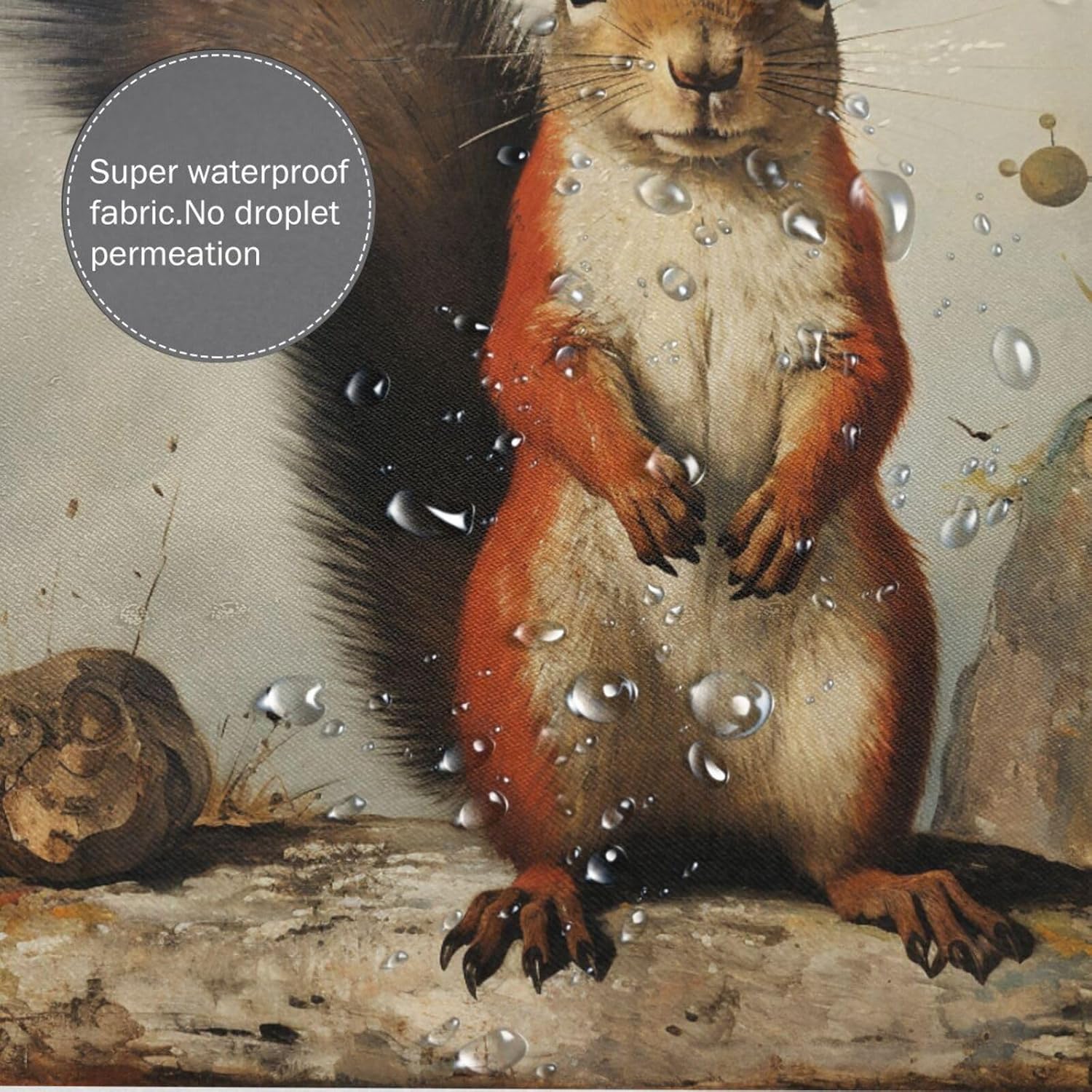 DAOWANGZUO Squirrel Shower Curtain Set