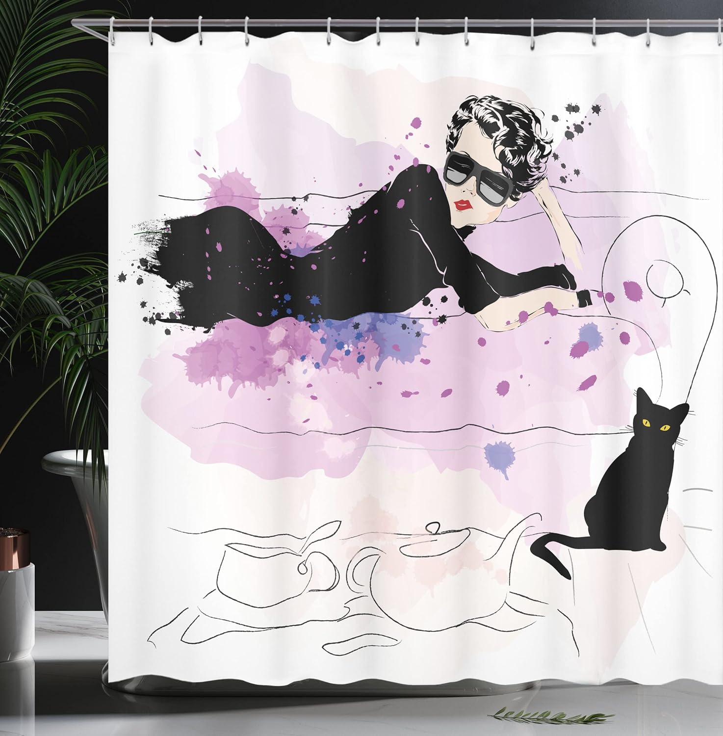 Ambesonne Kitten Shower Curtain with Hooks 69 x 75
