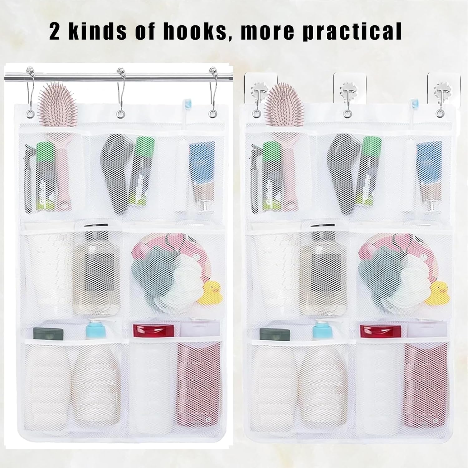 ULIFEBETTER 2 Pack Shower Caddy with 7 Pockets