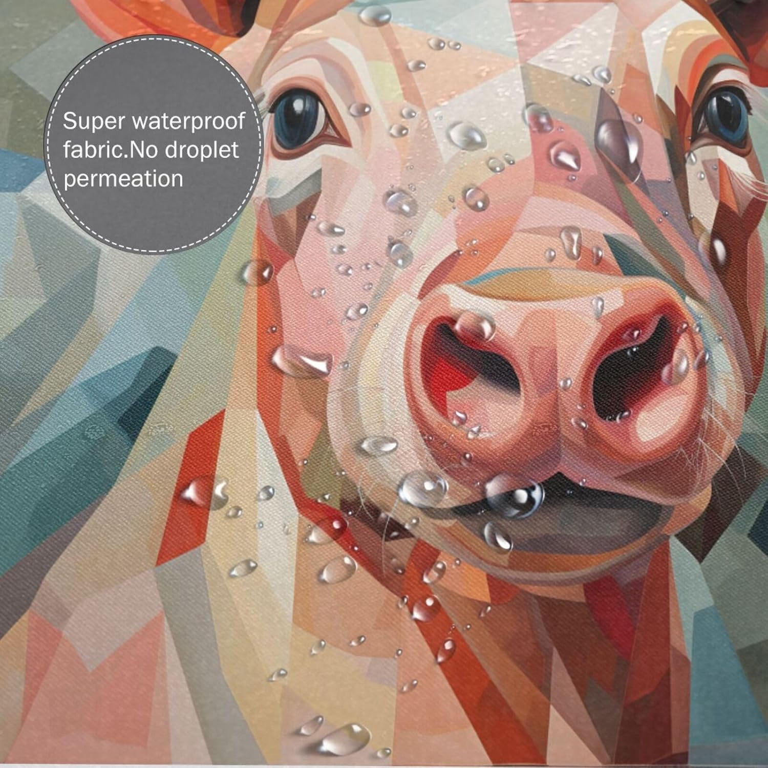 DAOWANGZUO Pig Shower Curtain Set 72x72in 1