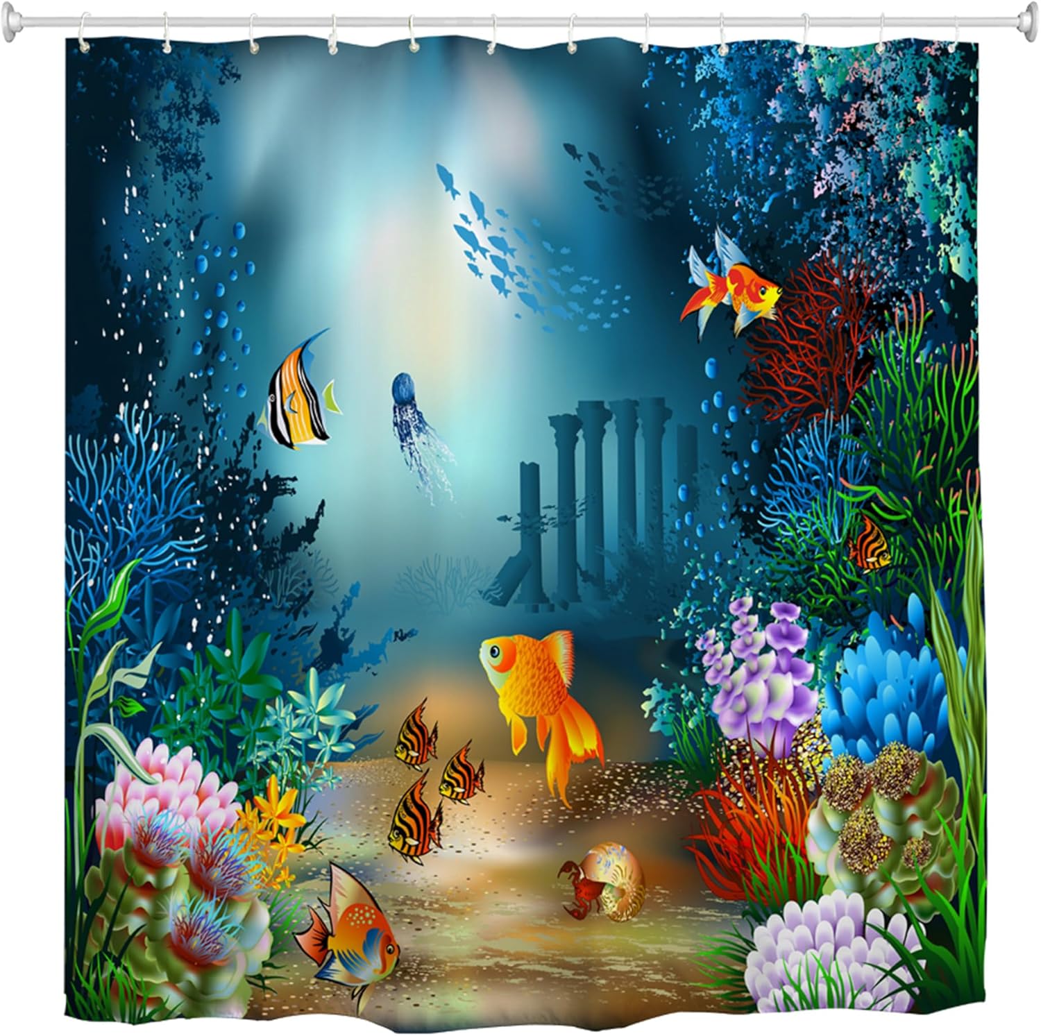 Goodbath Fish Shower Curtain 72x72 Waterproof 1