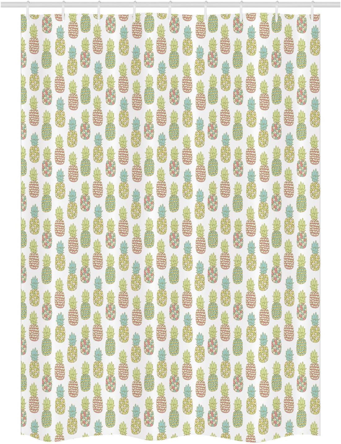 Ambesonne Pineapple Shower Curtain Set with Hooks