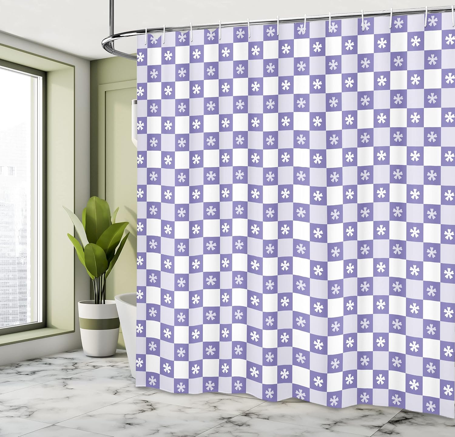 Ambesonne Floral Shower Curtain Set 69x70 Pastel Purple