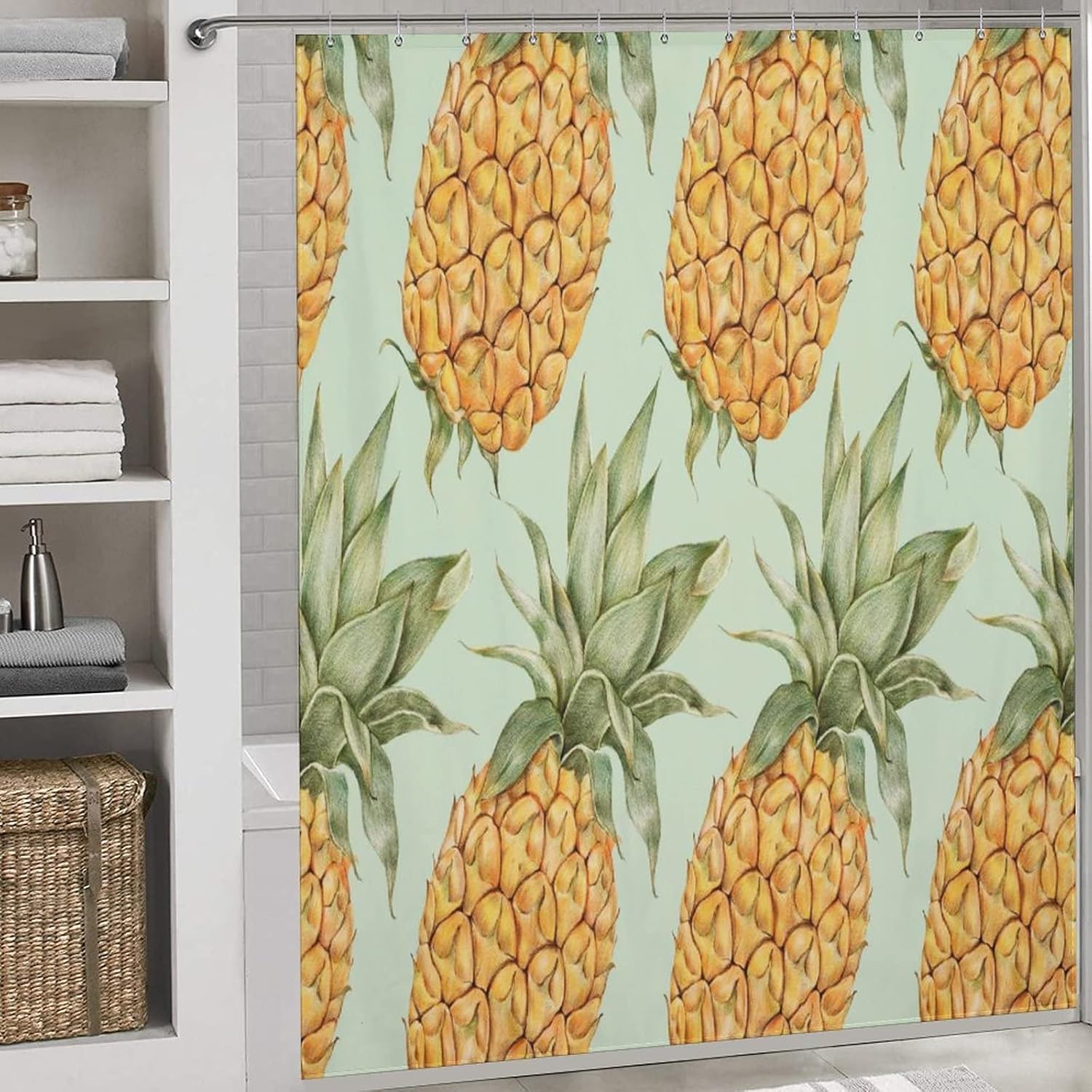 Adorable Pineapple Shower Curtain 72x72inch