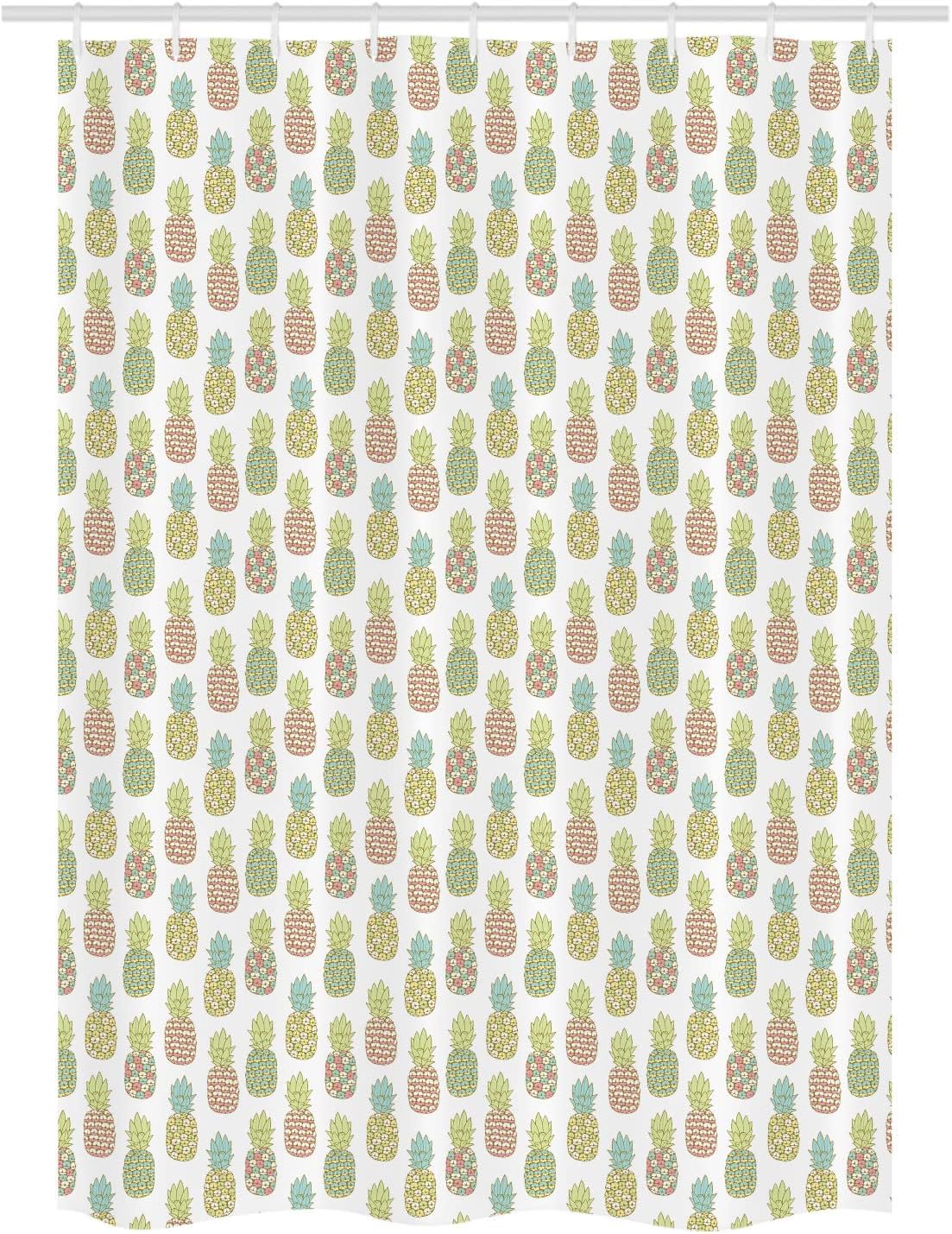 Ambesonne Pineapple Shower Curtain Set 54x78 Avocado Green