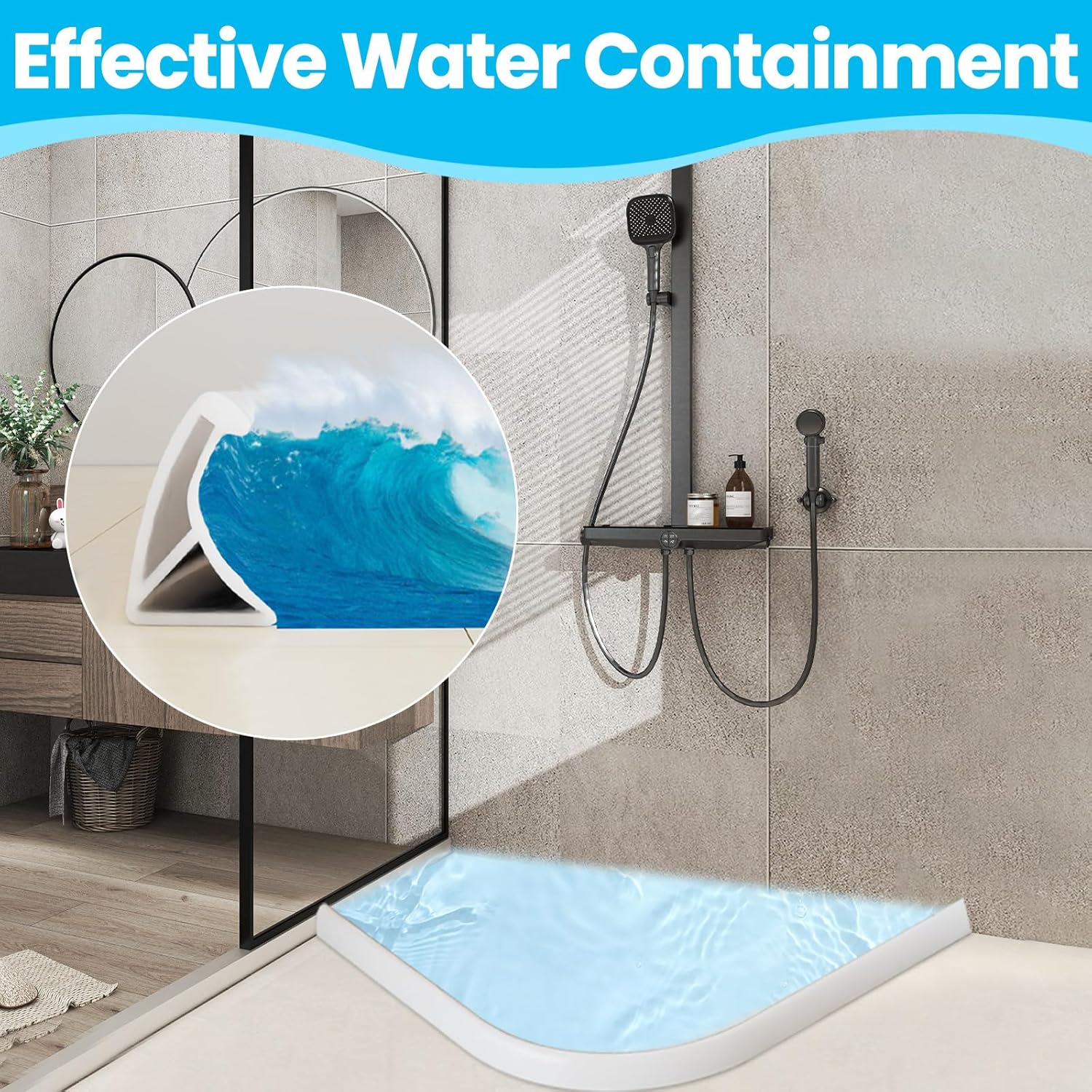 Acesolid Shower Threshold Water Barrier 39L