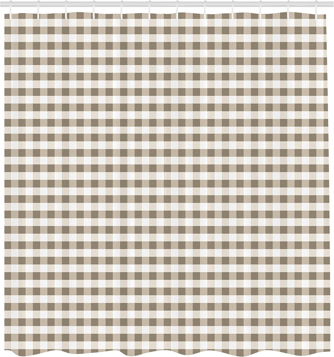 Ambesonne Checkered Shower Curtain - Dusk White 69x70