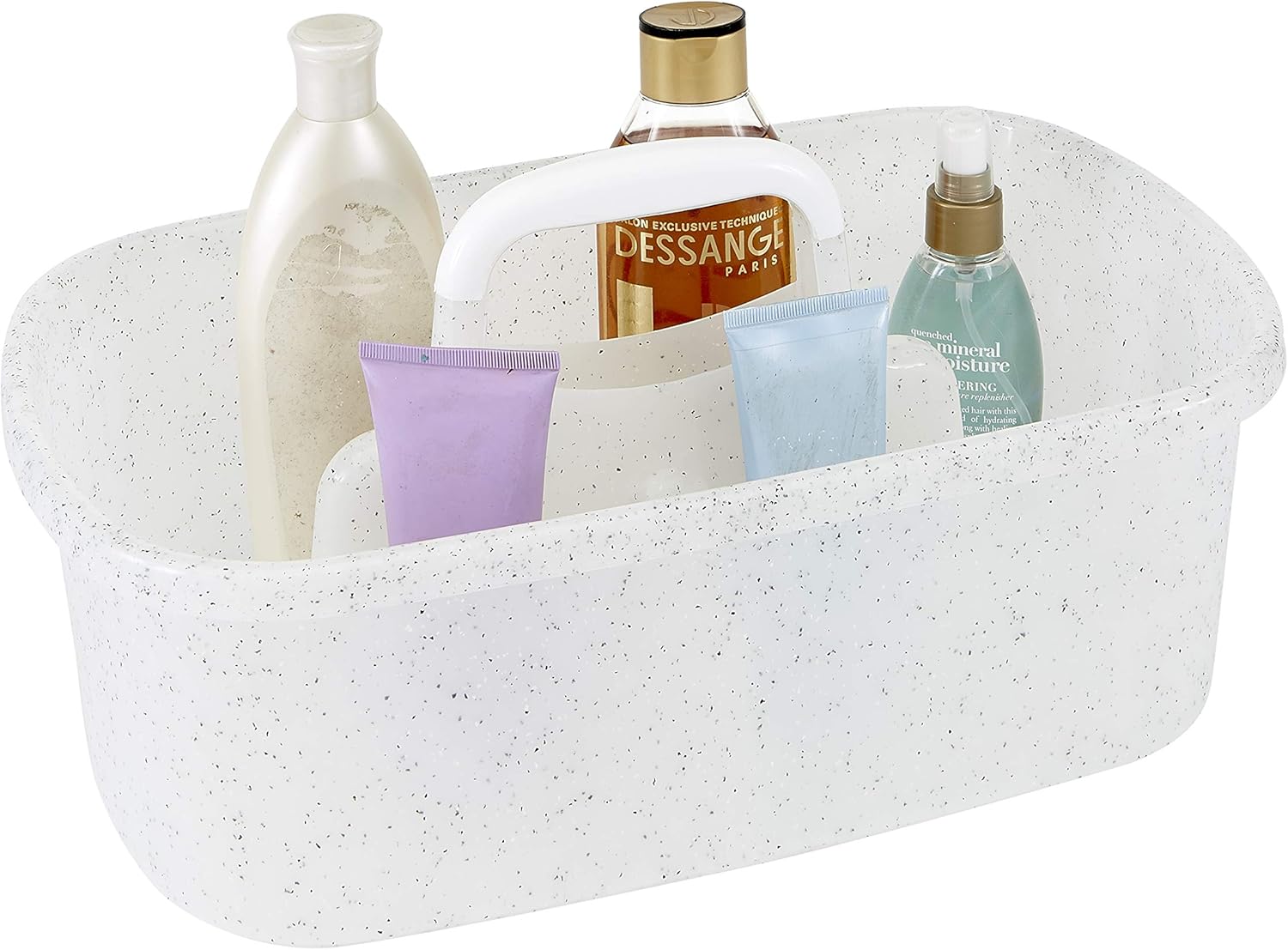Simplify Bath Bliss Granite Look Shower Caddy in White 1