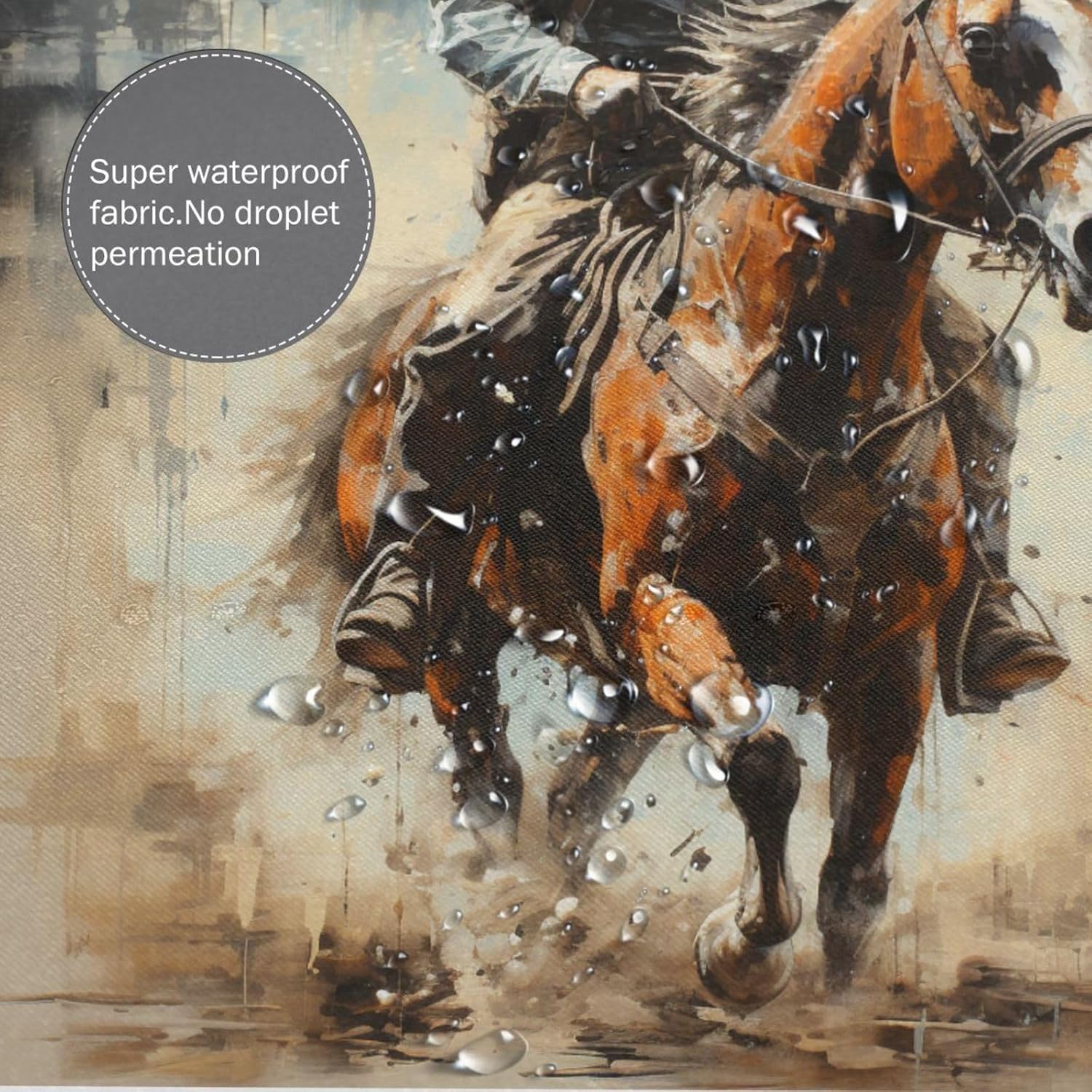 DAOWANGZUO Riding Cowboy Shower Curtain Set 1