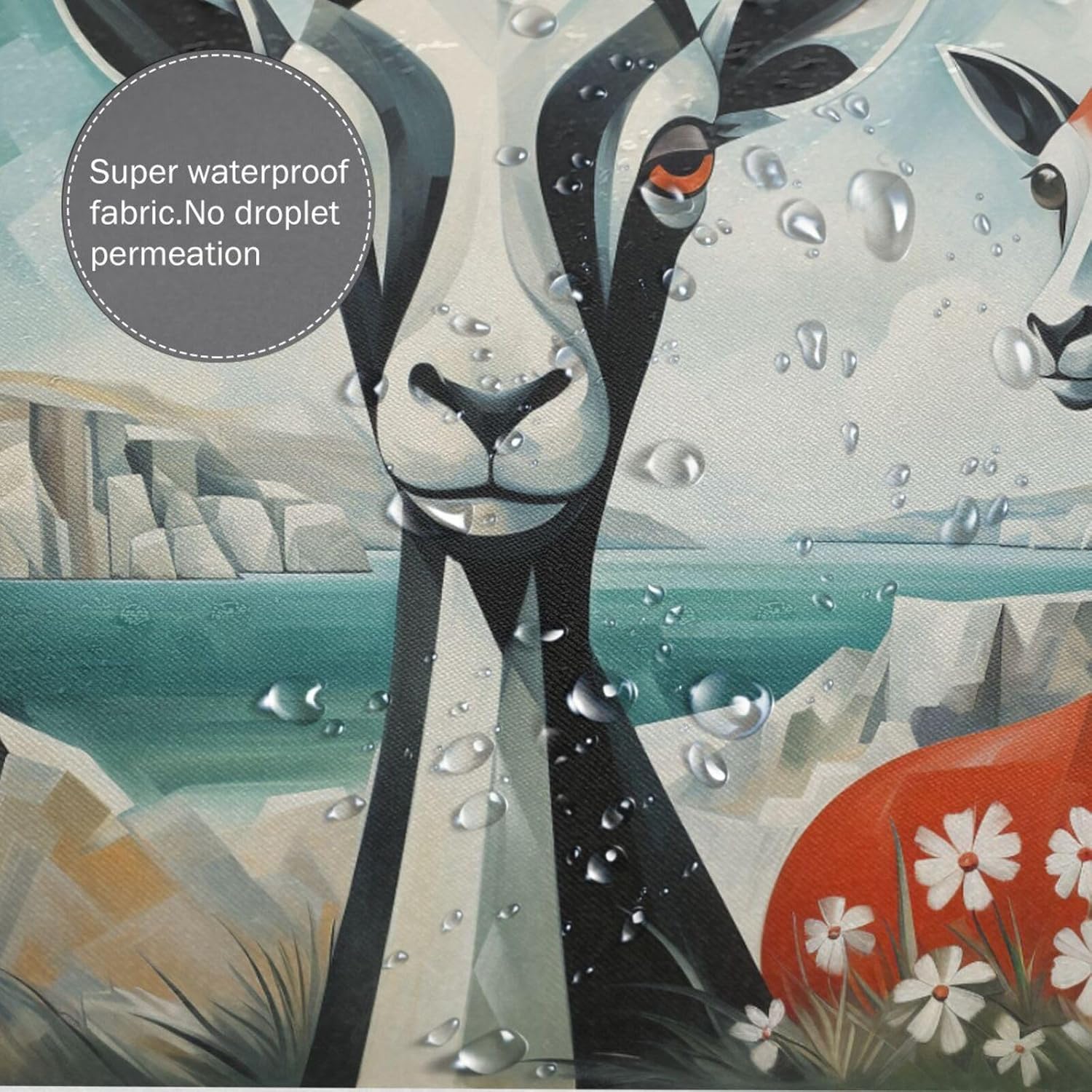 DAOWANGZUO Sheep Shower Curtain Set 1