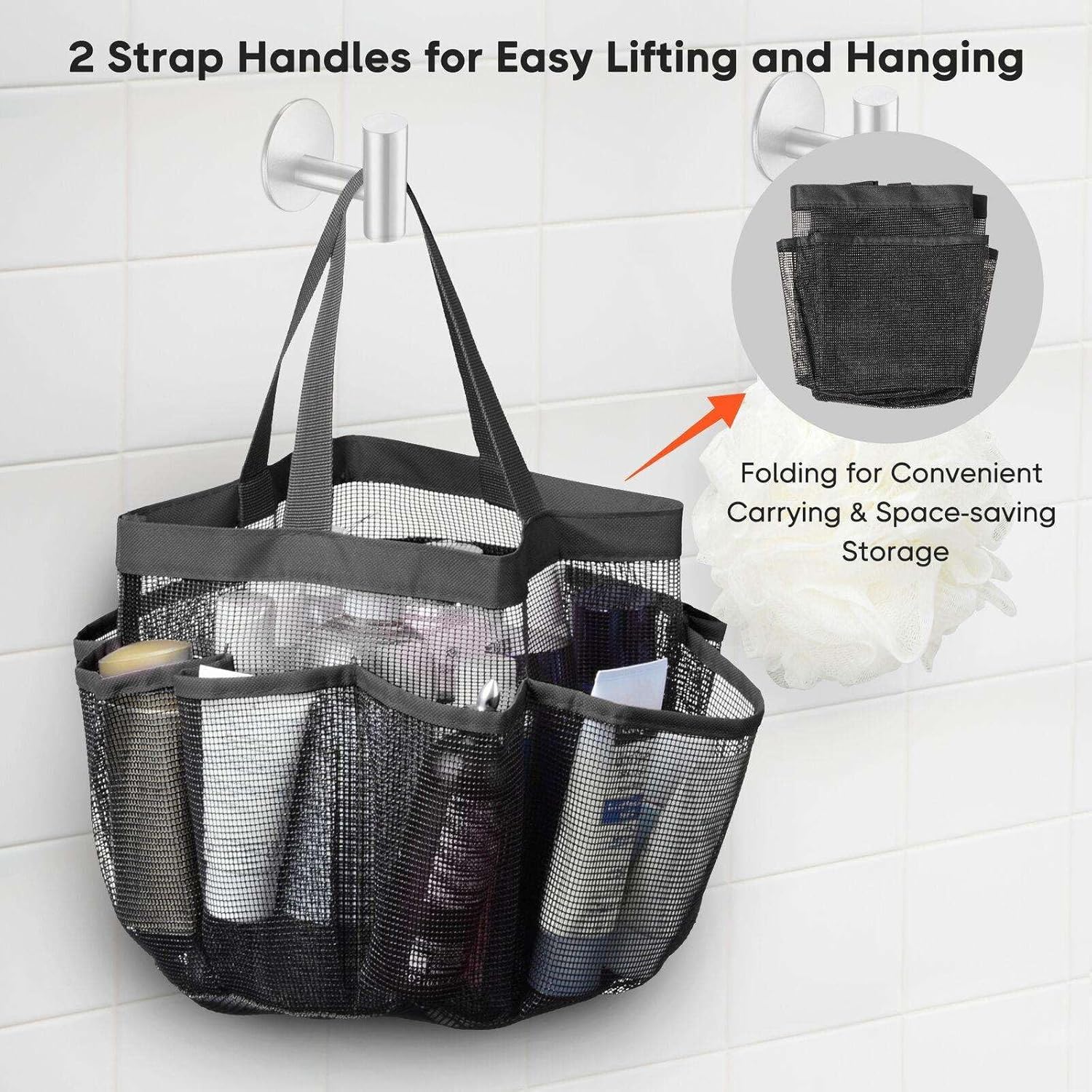 FINANCIALLY LIT LKOP Portable 2 Packs Shower Caddy