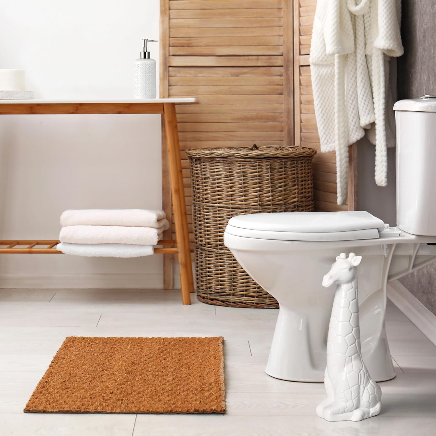 Giraffe Toilet Brush Holder with Brush Set