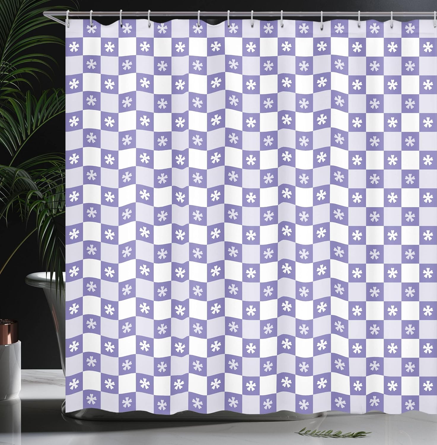 Ambesonne Floral Shower Curtain Set 69x70 Pastel Purple