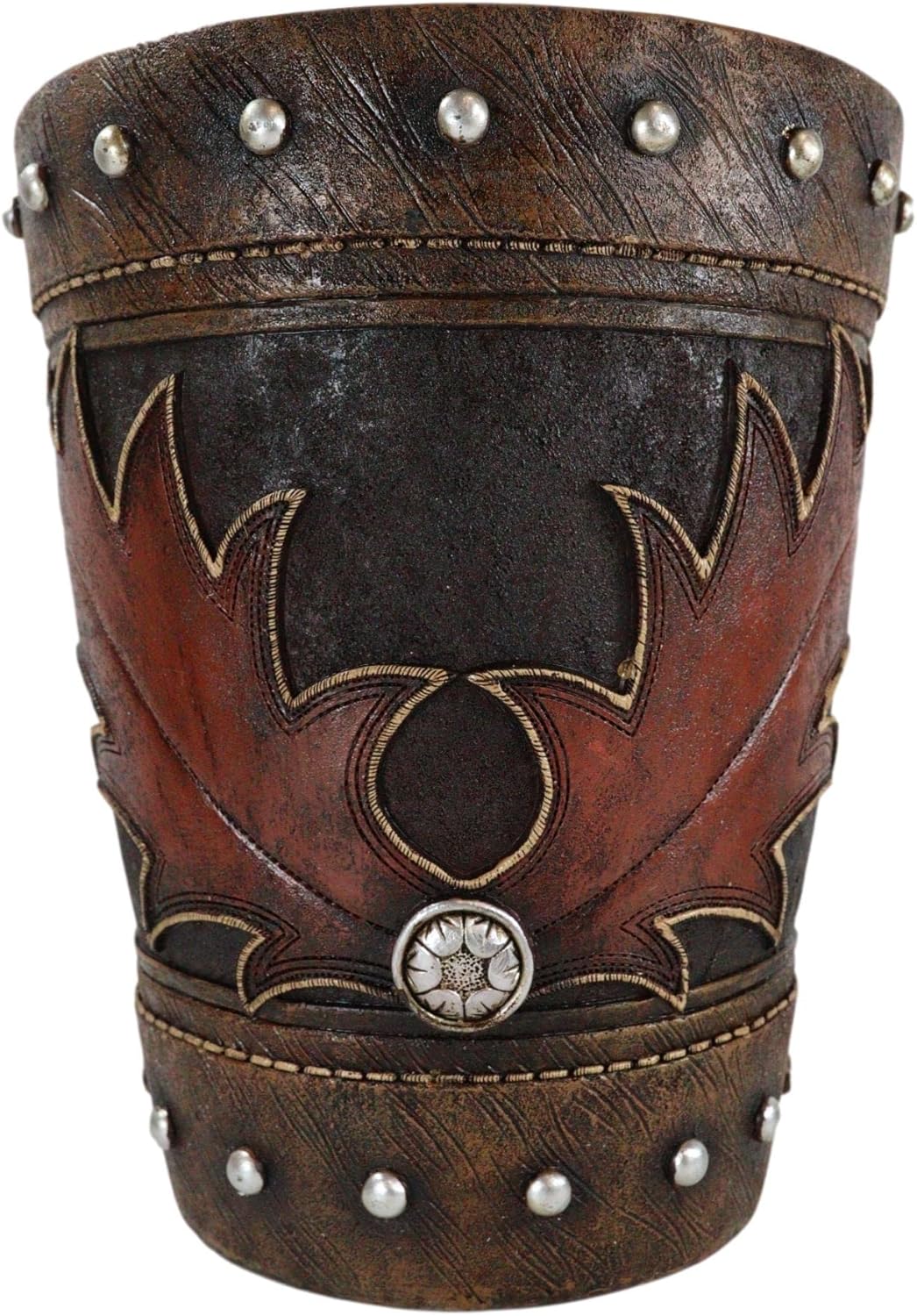 Ebros Gift Western Red Tan Cowboy Toilet Brush Holder