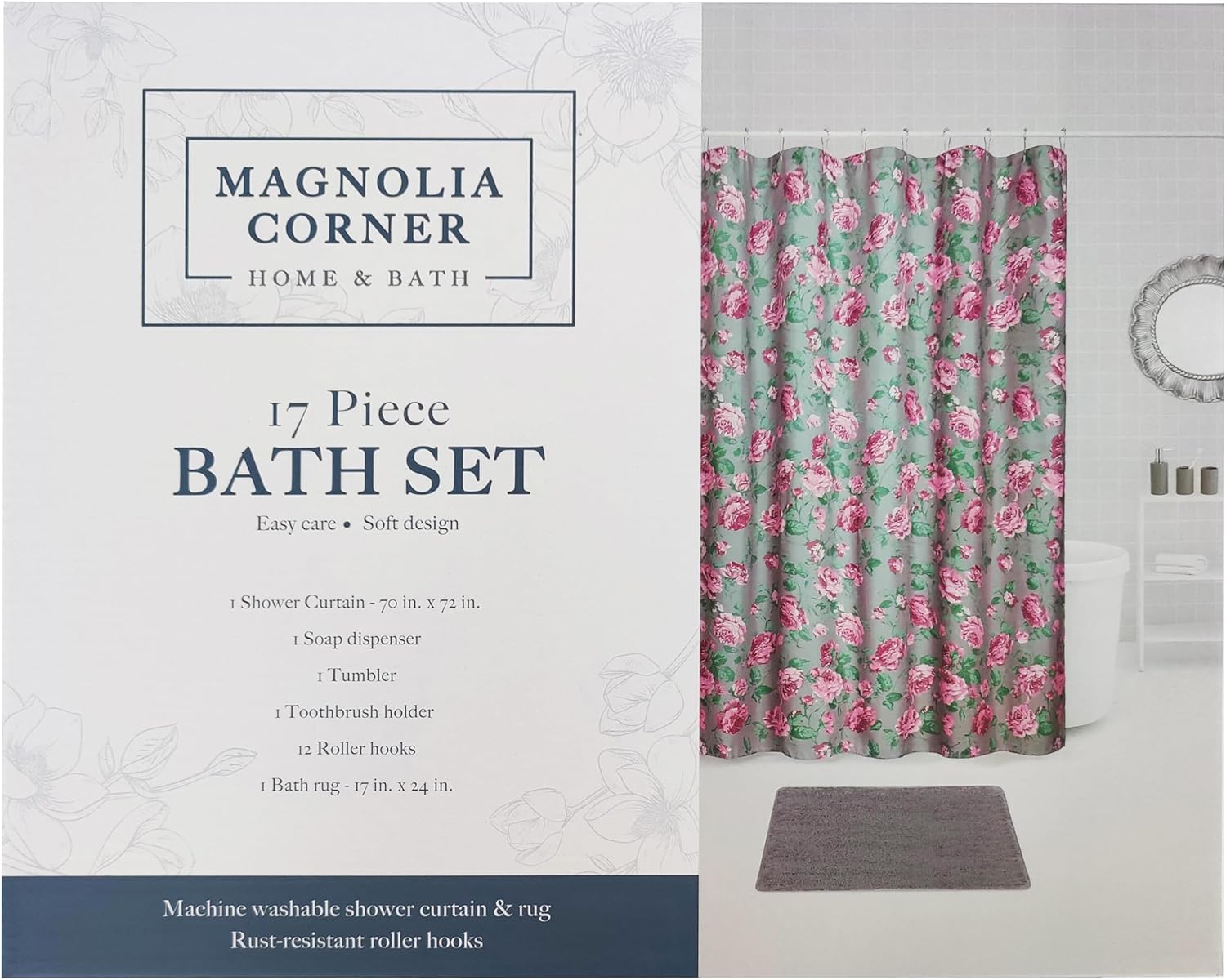 Salt Sea 17-Piece Coastal Bathroom Accessory Set - Grey