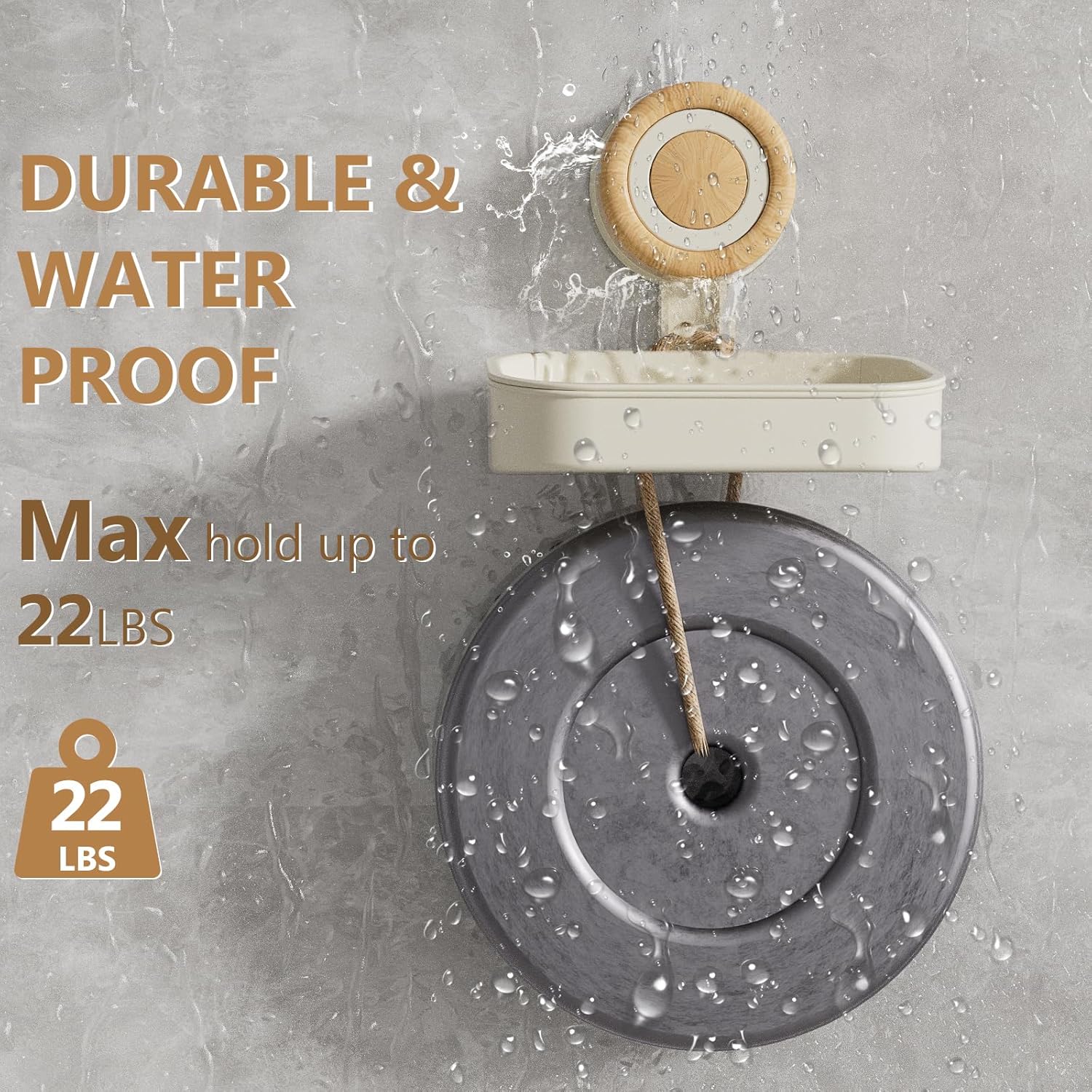 Cinola Double Layer Suction Cup Soap Dish for Shower Wall Mount