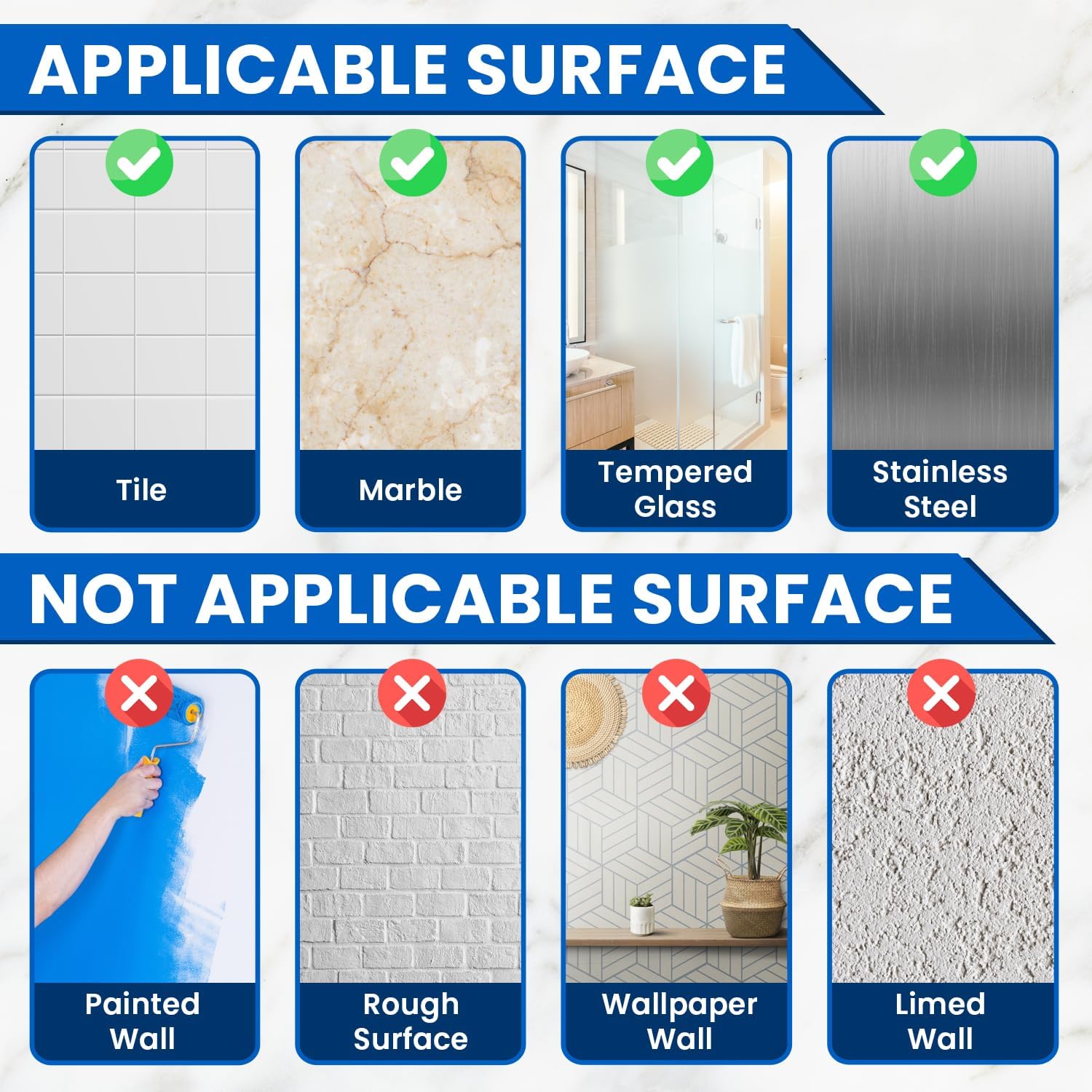 KNCLUX 2 Pcs Adhesive Shower Caddy Replacement 1