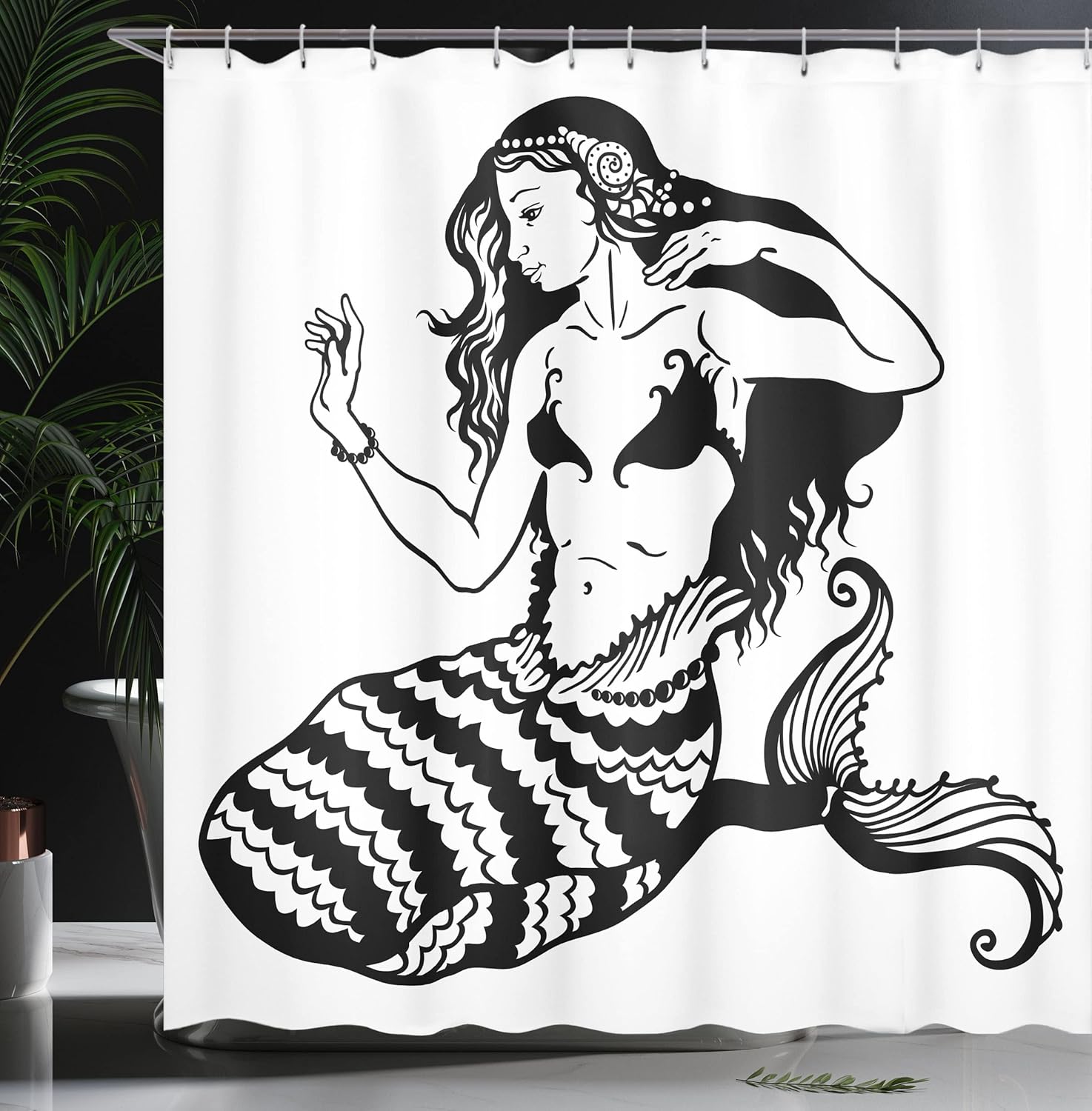 Ambesonne Mermaid Underwater Shower Curtain Set