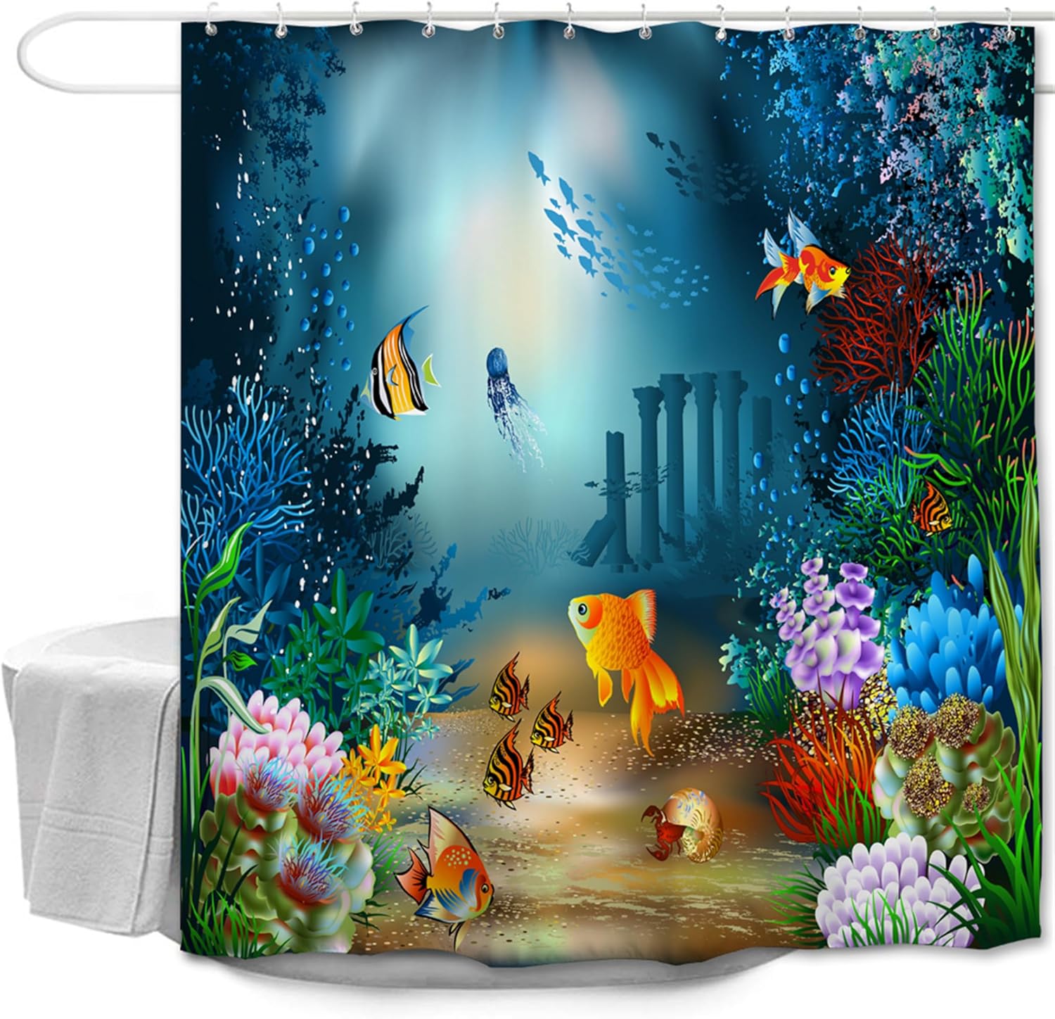 Goodbath Fish Shower Curtain 72x72 Waterproof 1