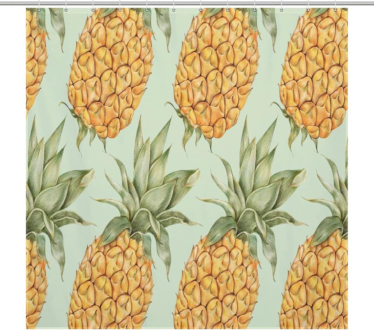 Adorable Pineapple Shower Curtain 72x72inch