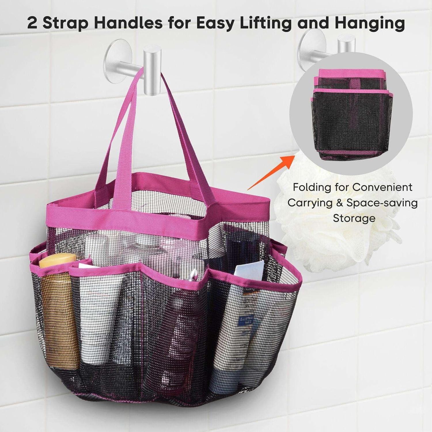 FINANCIALLY LIT 2-Pack Portable Mesh Shower Caddy